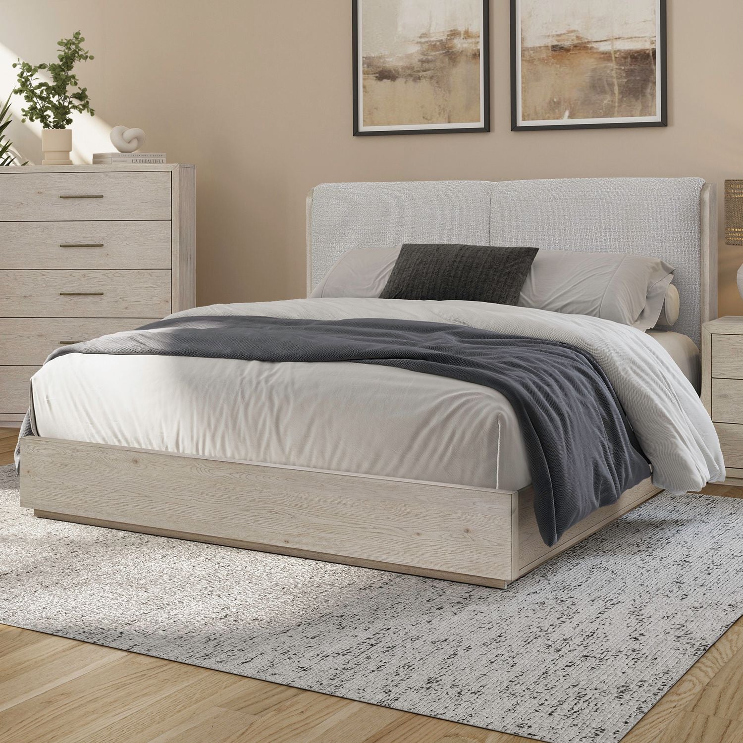 Queen Uph Platform Bed