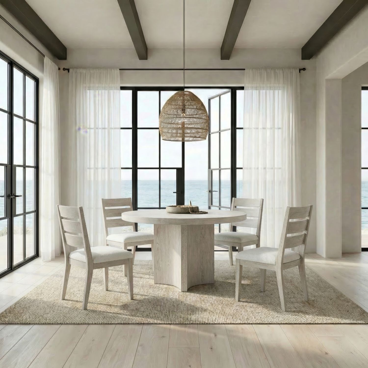 5 Piece Pedestal Table Set
