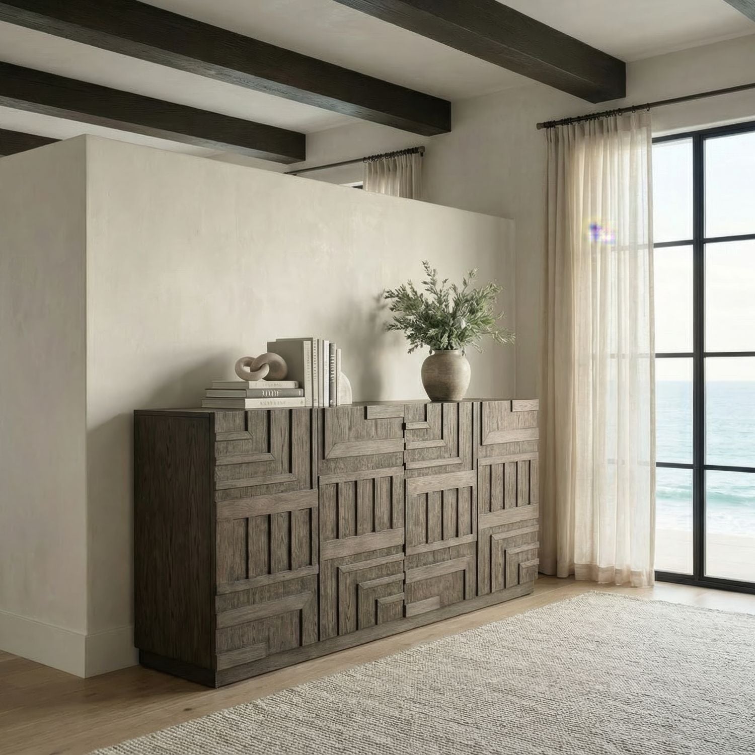 4 Door Accent Cabinet - Black