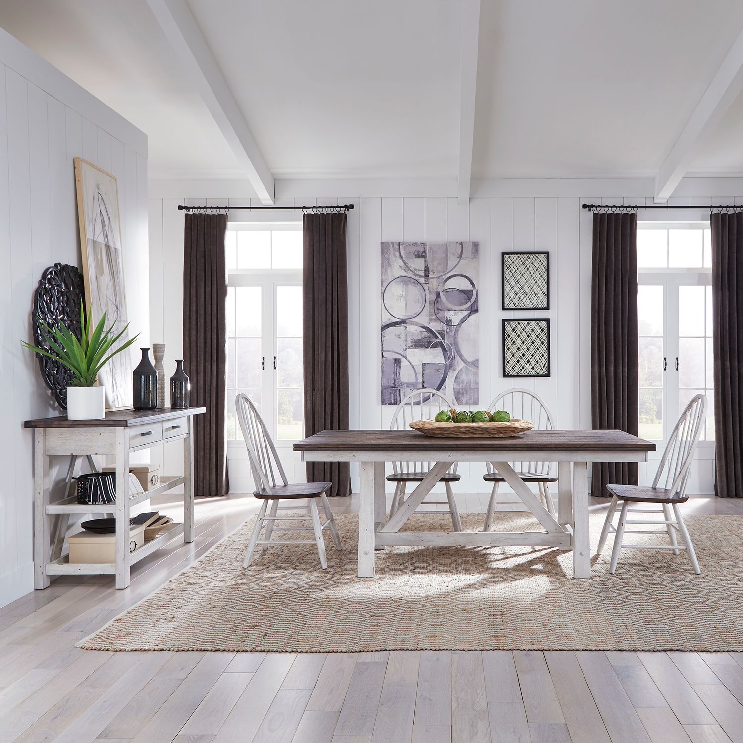 5 Piece Trestle Table Set