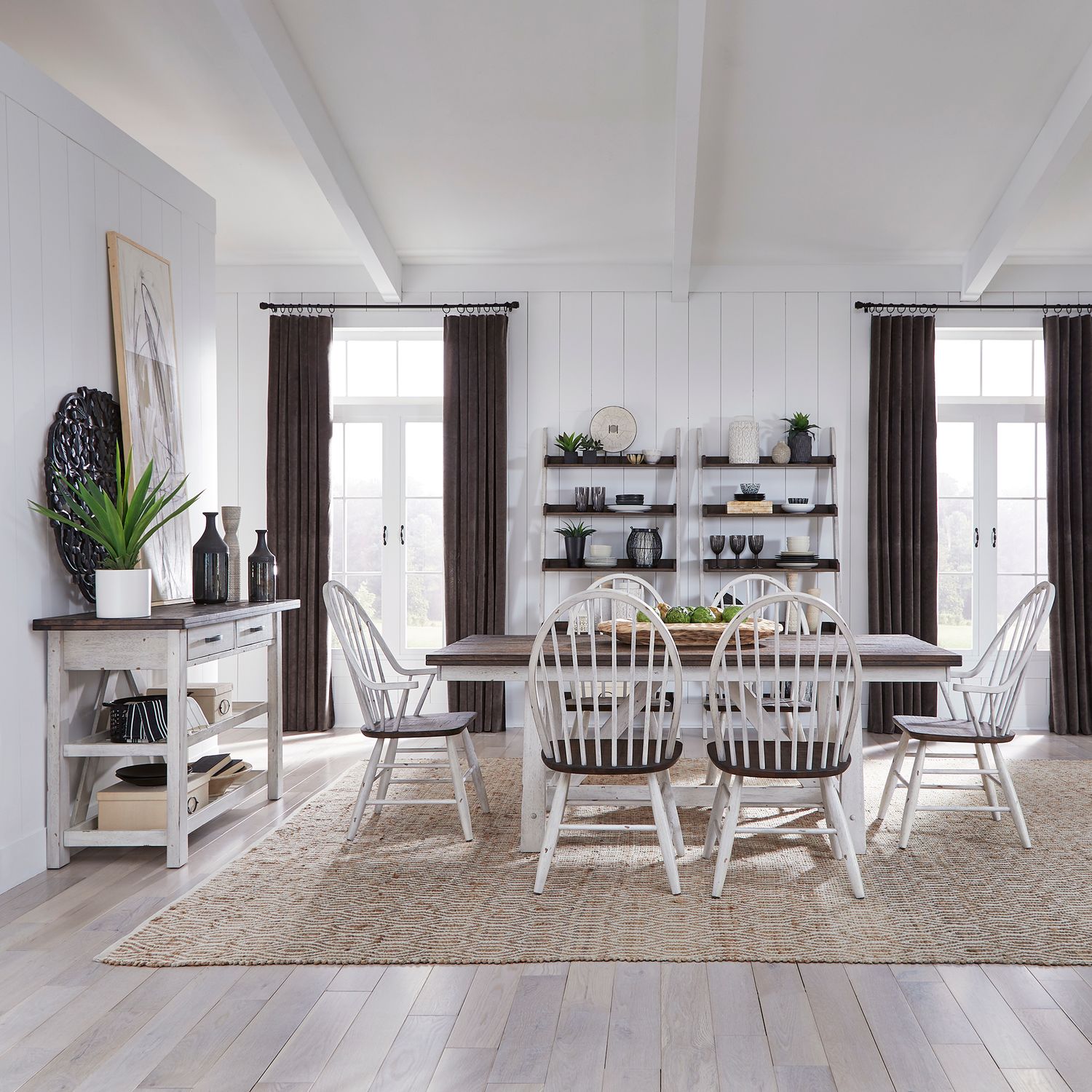 7 Piece Trestle Table Set