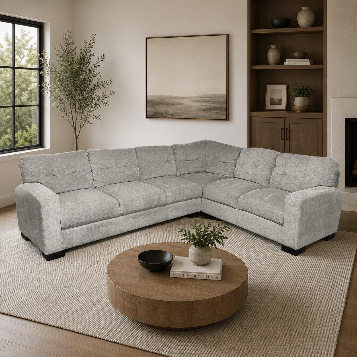 Corner Sectional in Light Gray