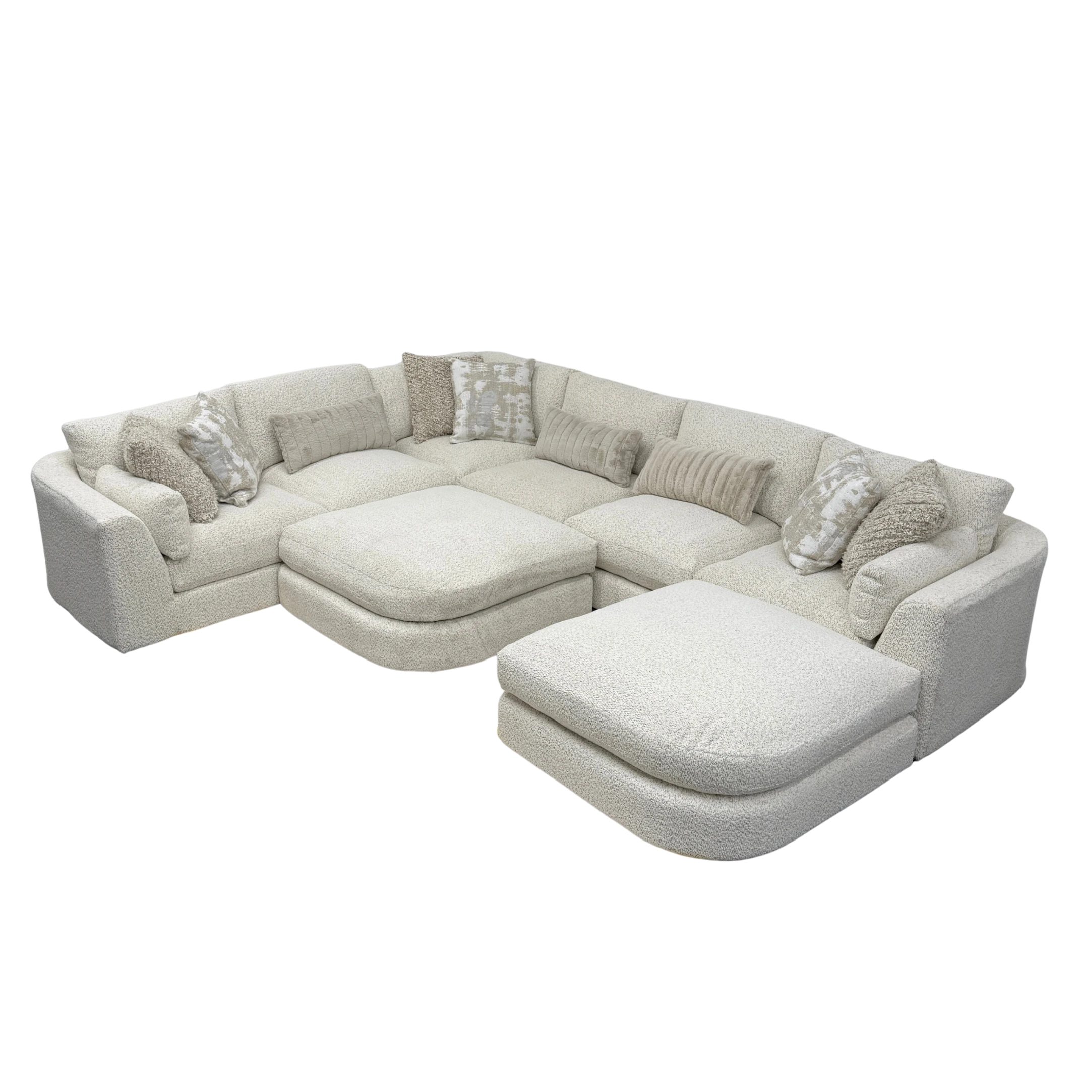 Juniper 6-Piece U-Shape Sectional with 2 Ottomans