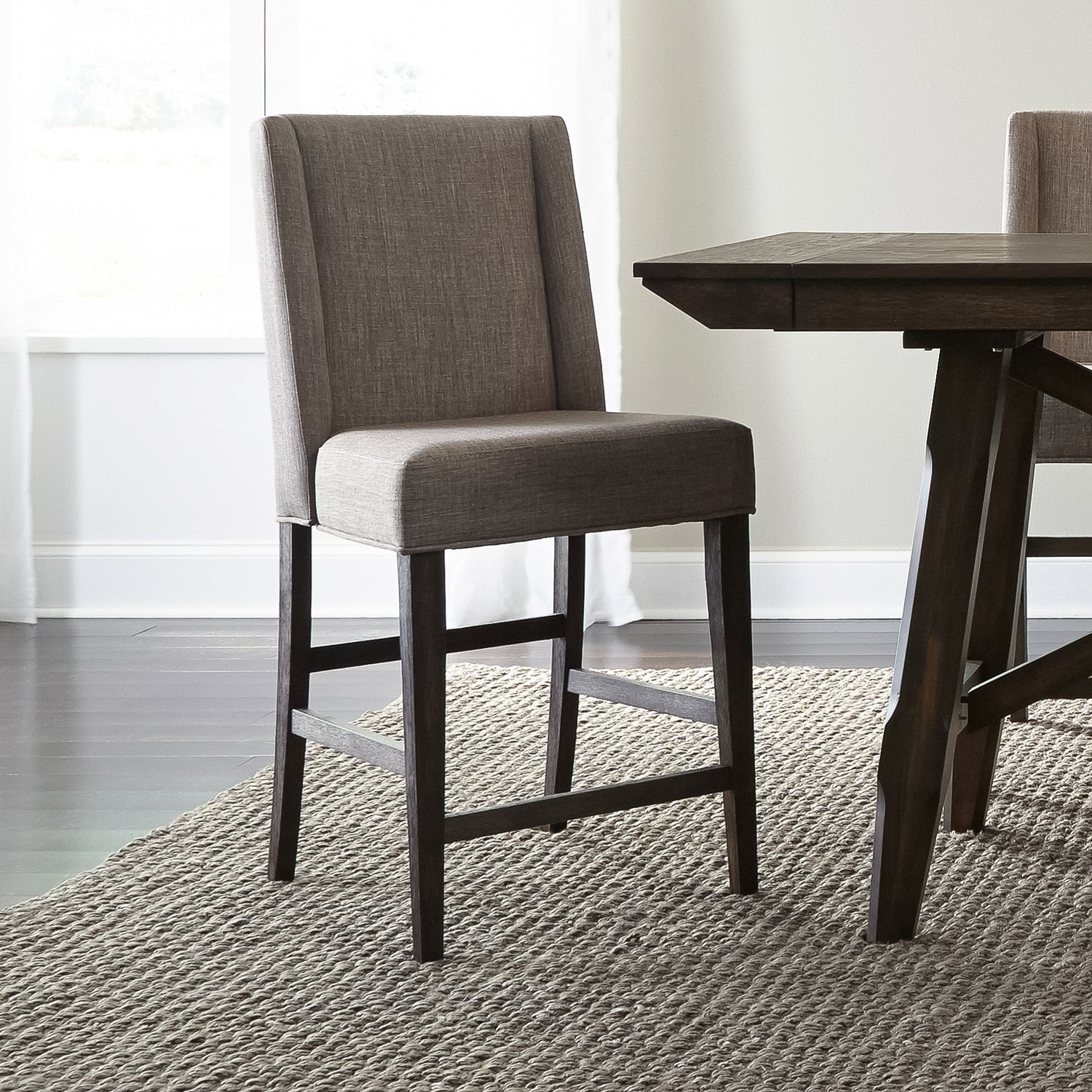 Double Bridge Upholstered Dining Counter Chair
