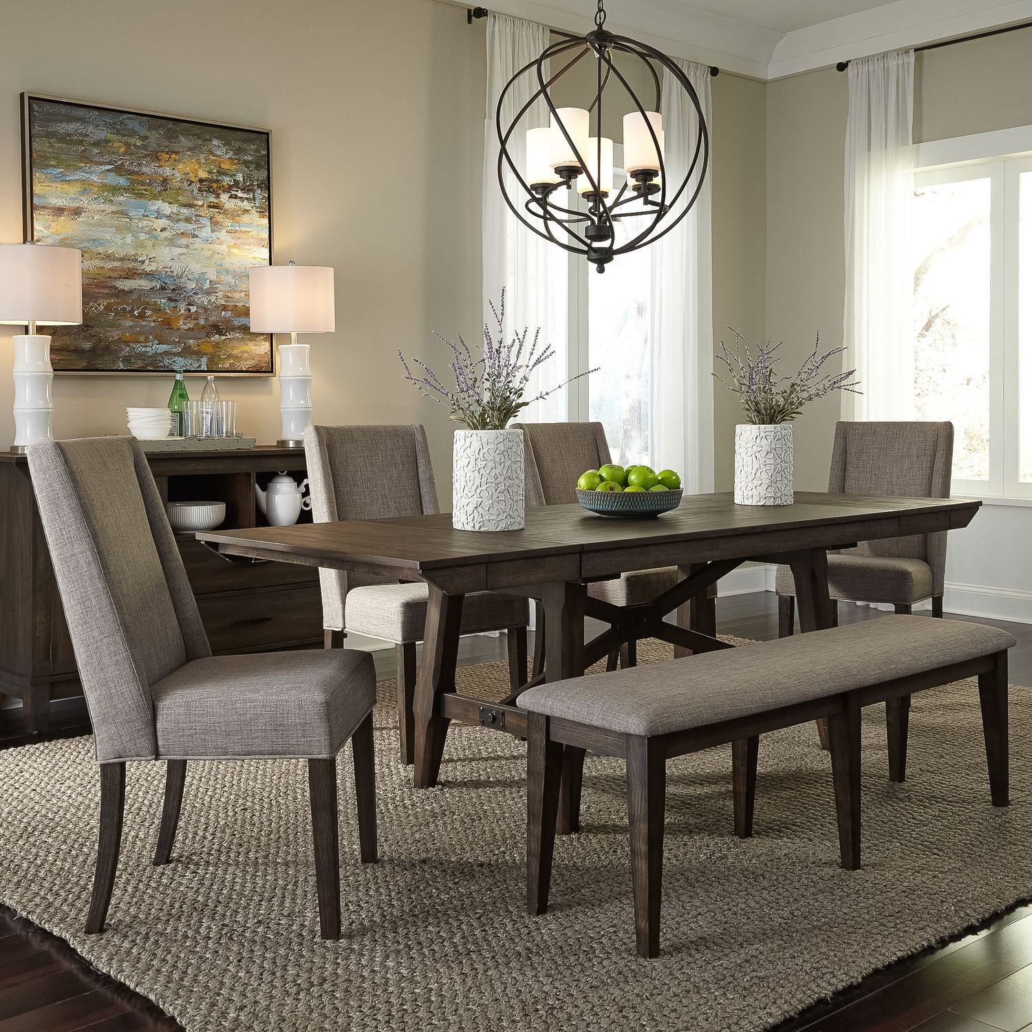 Optional 6 Piece Trestle Table Set