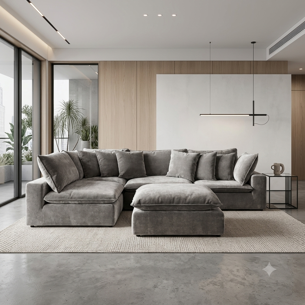 5 Pc Modular Cloud Sectional Sofa