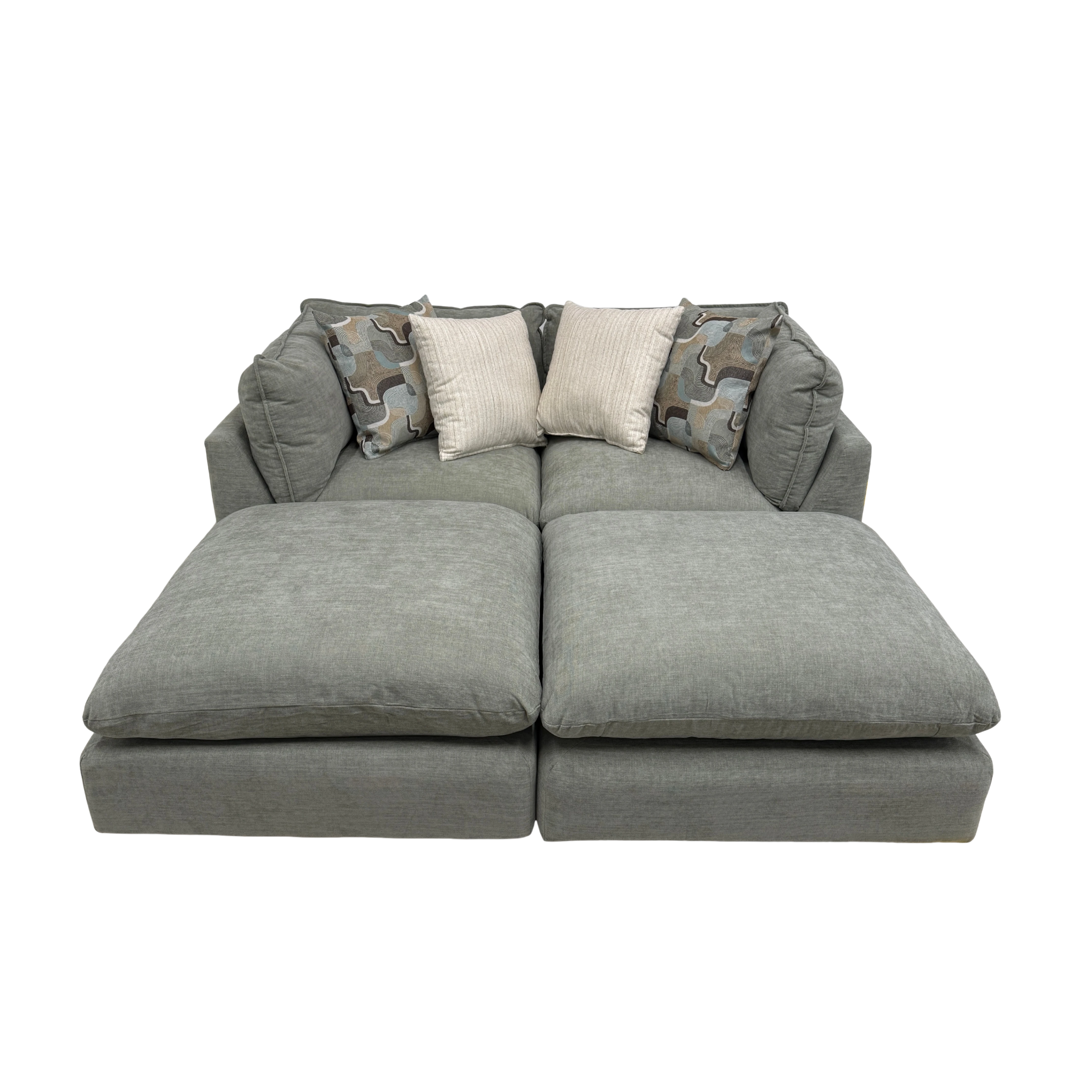 Willow 2-Piece Loveseat with Two Ottomans - Sage