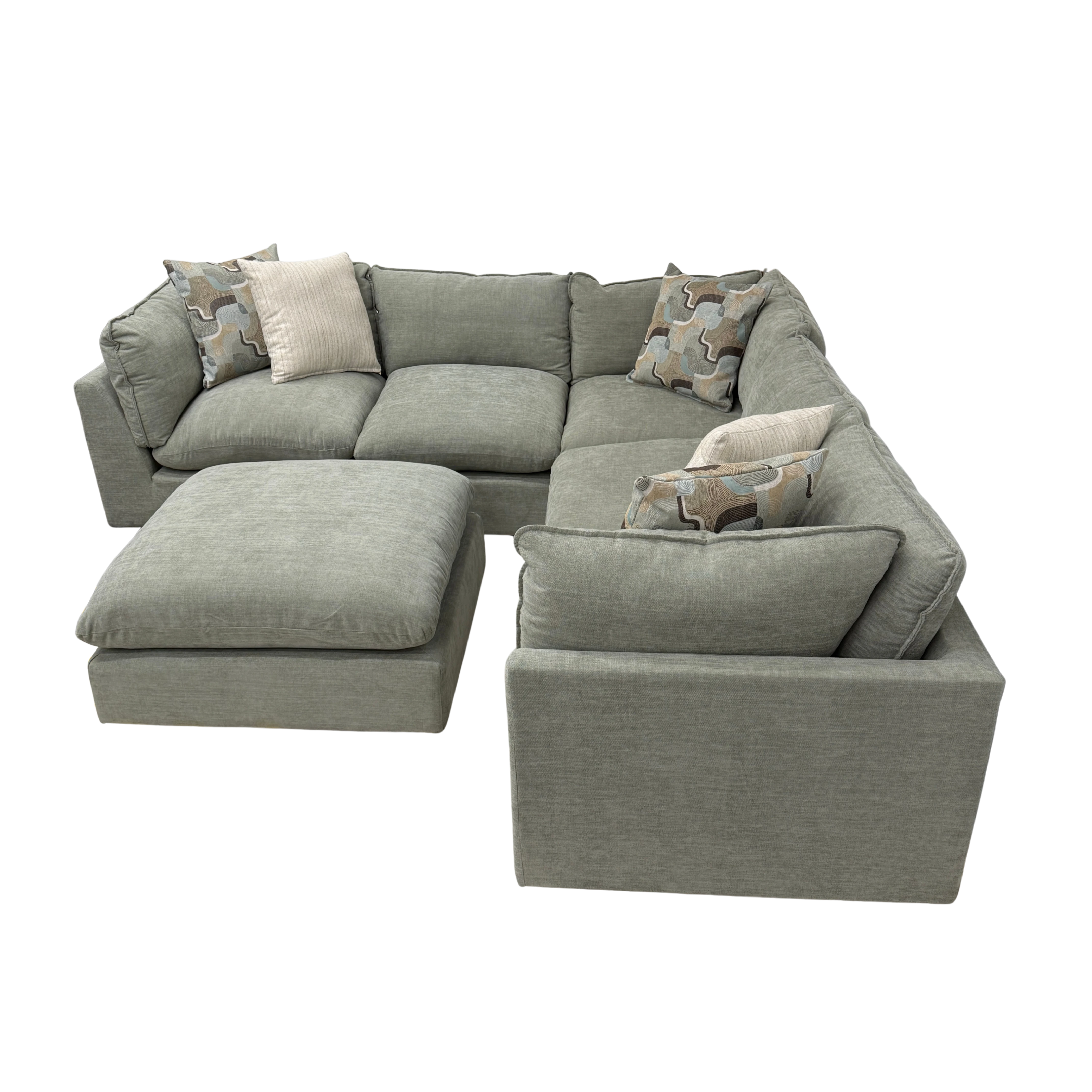 Willow 5-Piece Modular Sectional with Ottoman - Sage