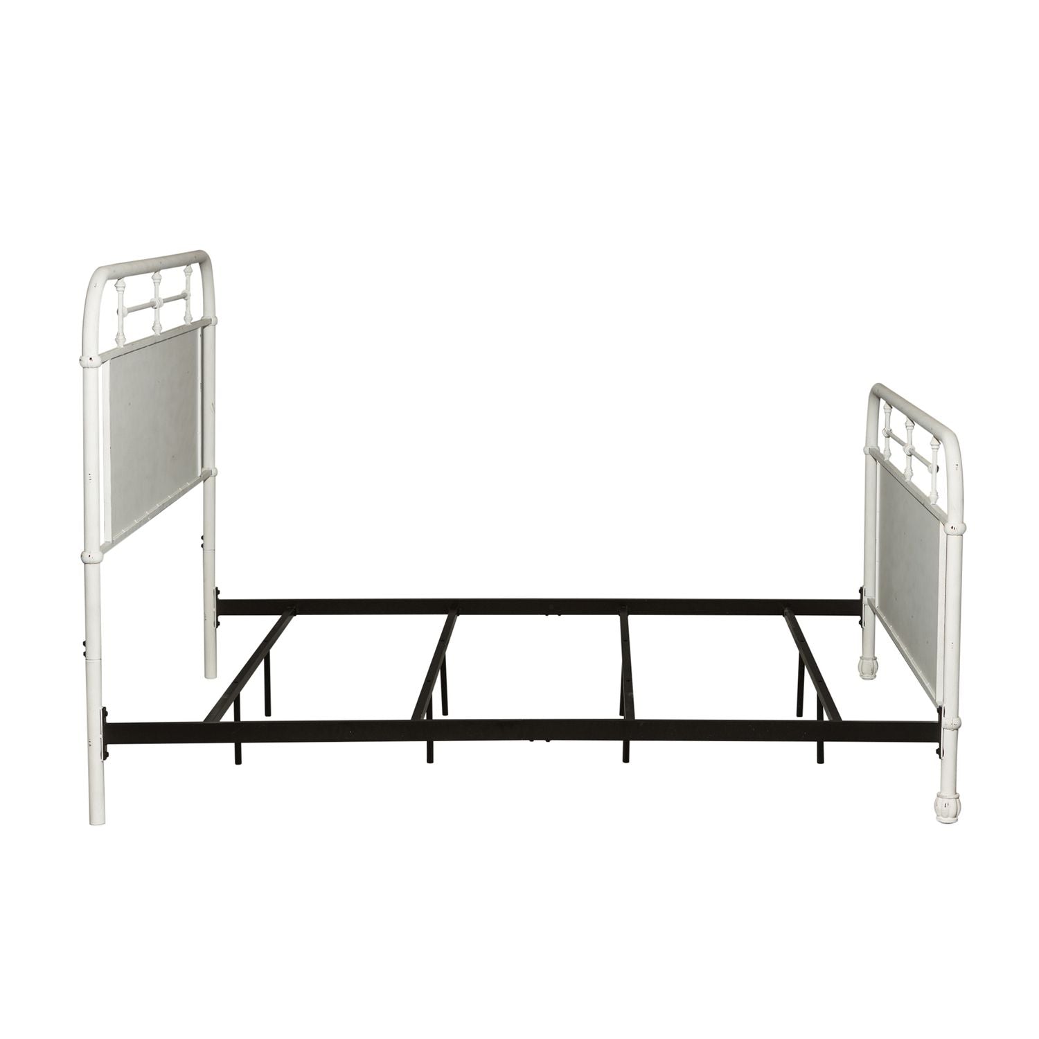 Queen Metal Bed - Antique White