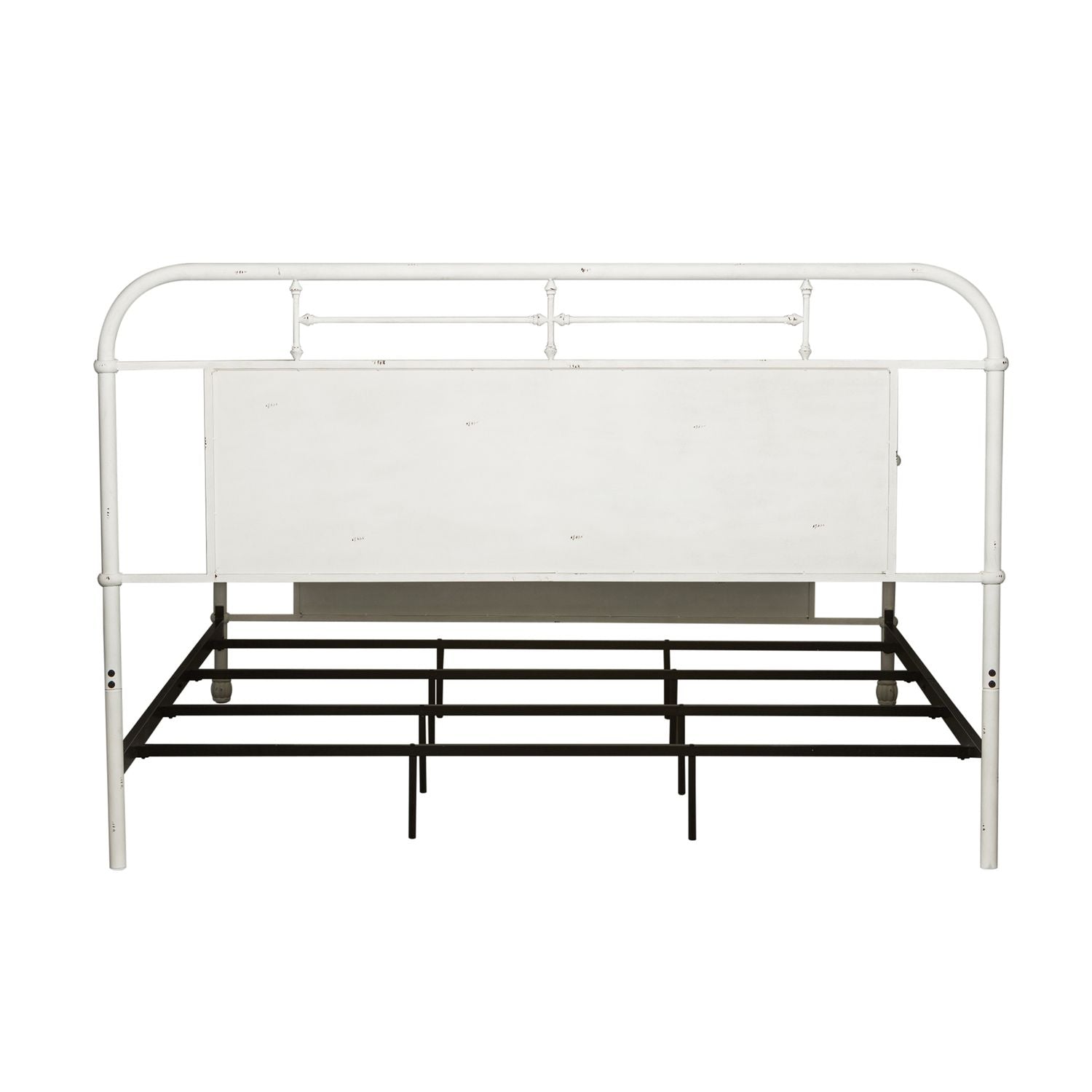 Queen Metal Bed - Antique White
