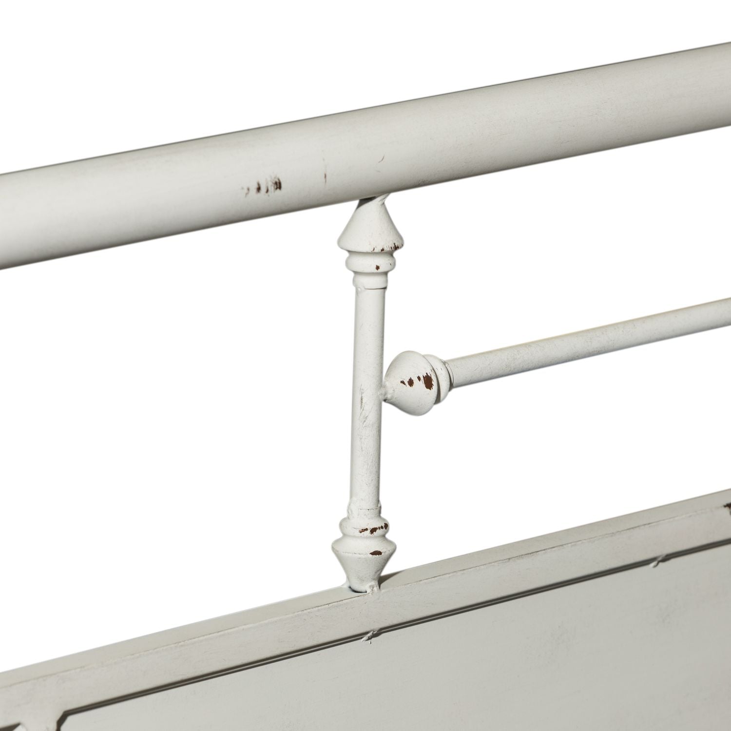 Queen Metal Bed - Antique White
