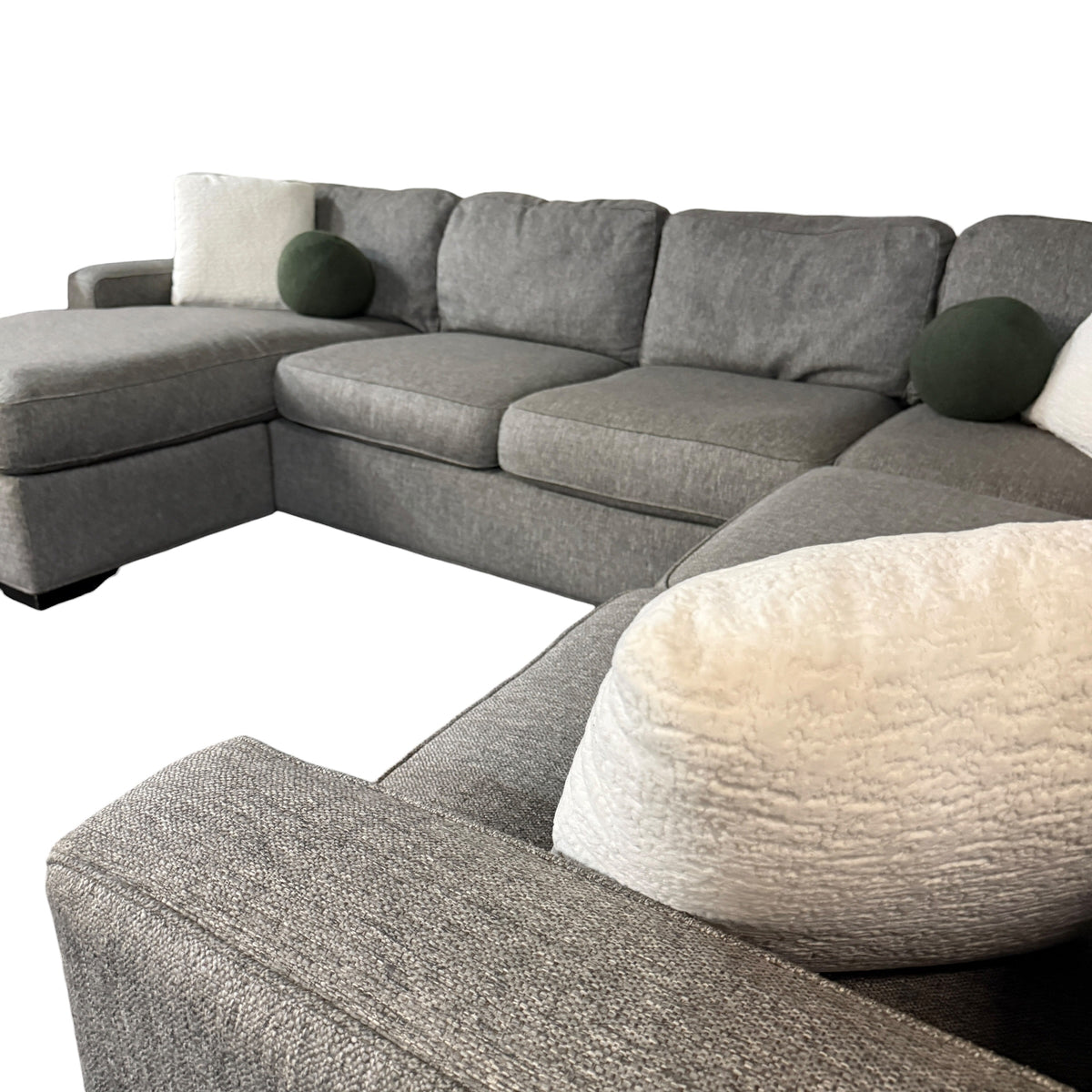 U-Shape Sectional in Gray with LAF Chaise