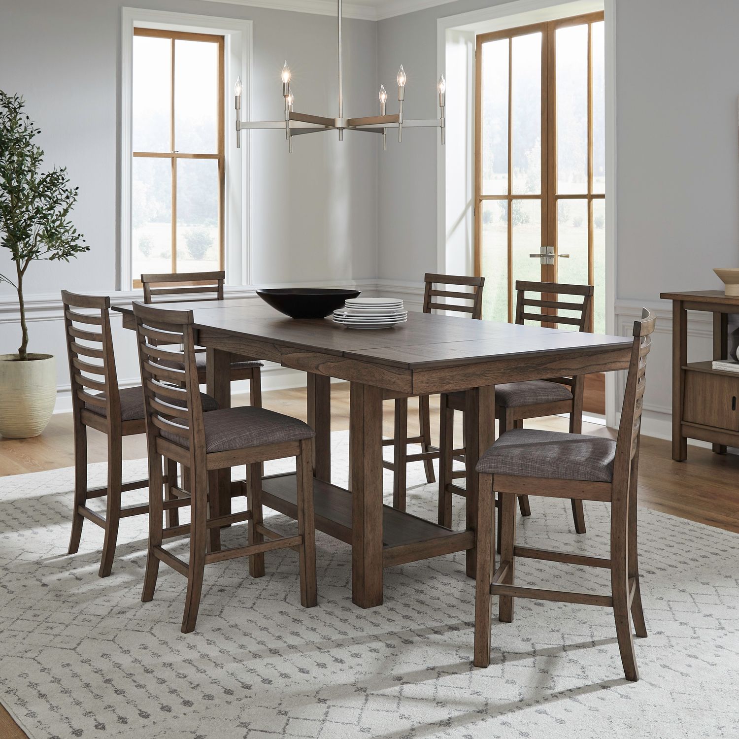 7 Piece Gathering Trestle Table