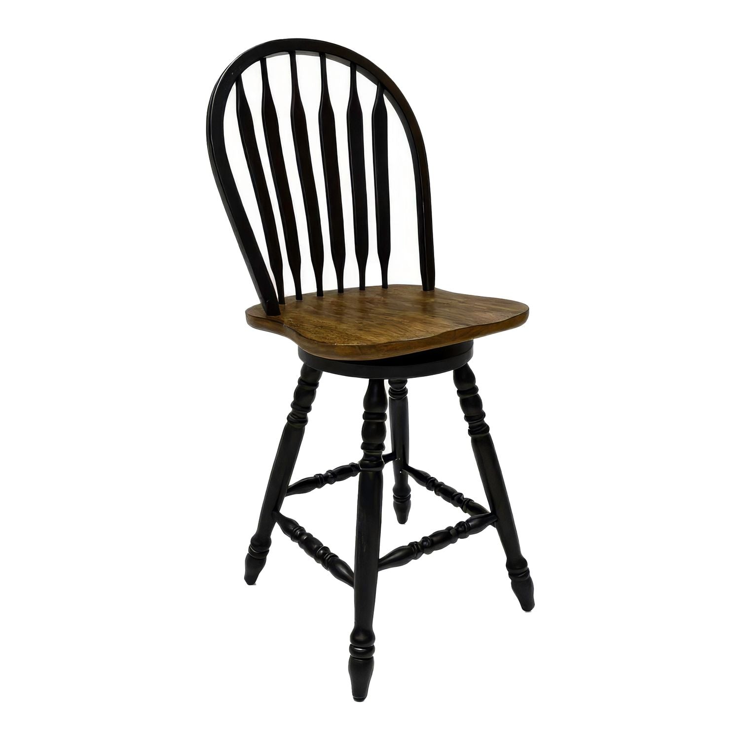 Windsor Swivel Counter Chair - Black