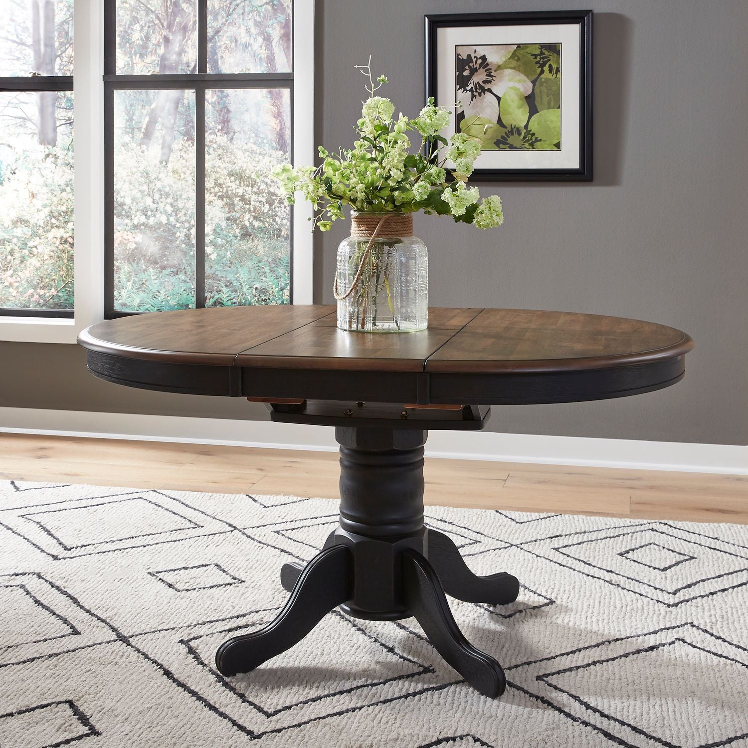 Pedestal Table Set- Black