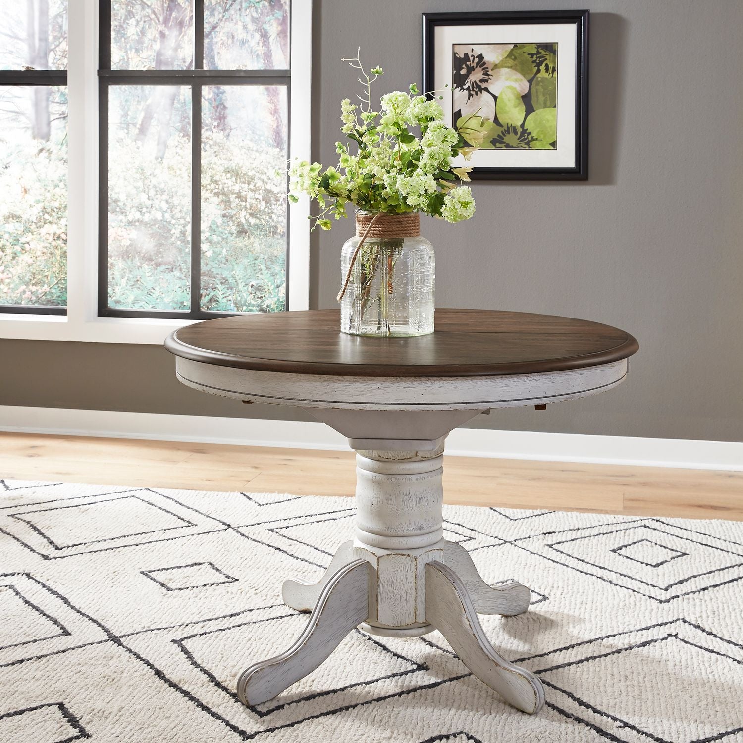 Pedestal Table Set- White