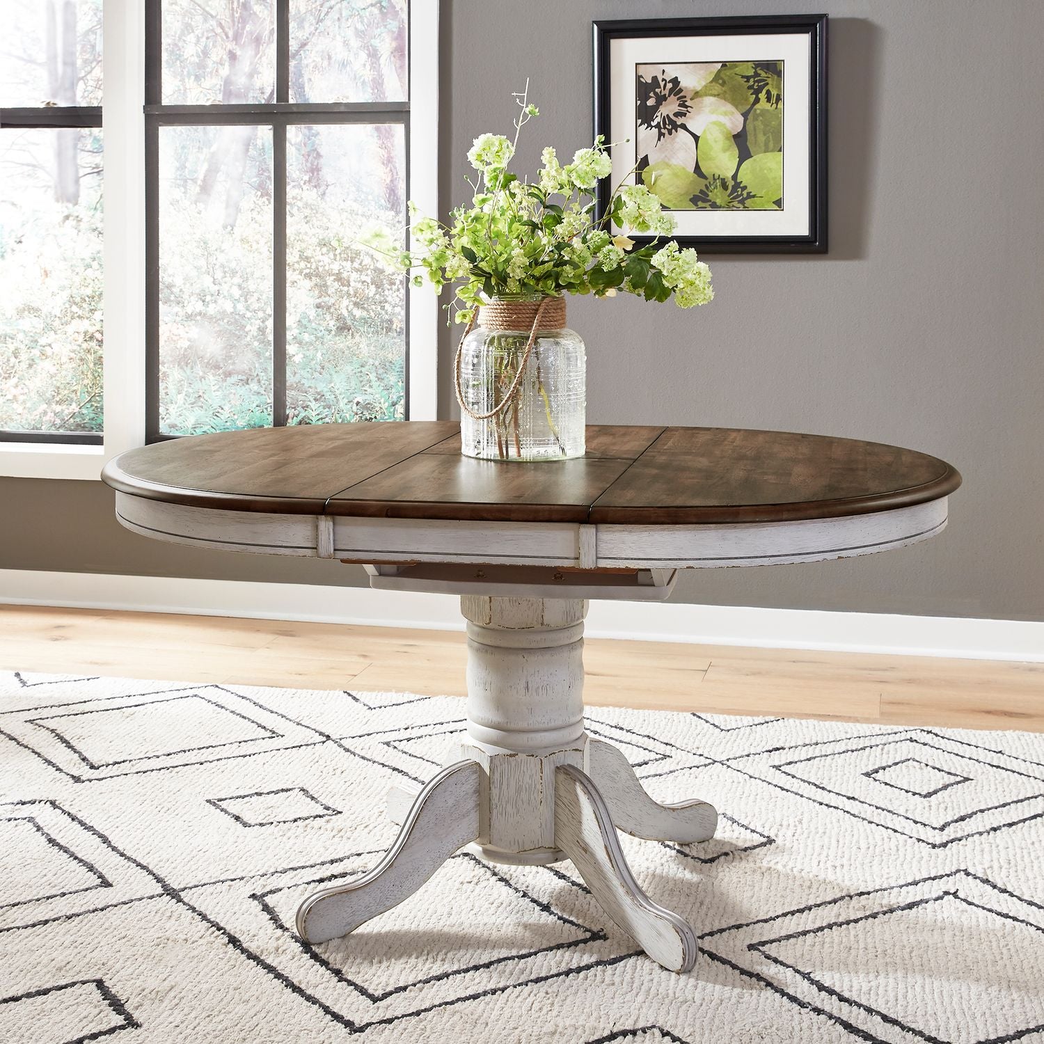 Pedestal Table Set- White