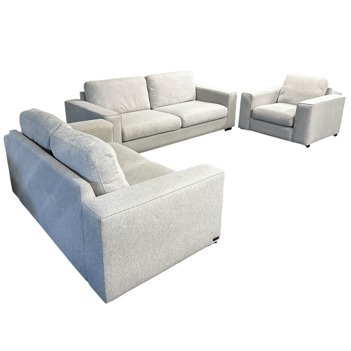 3 Piece Living Room Set in Light Gray
