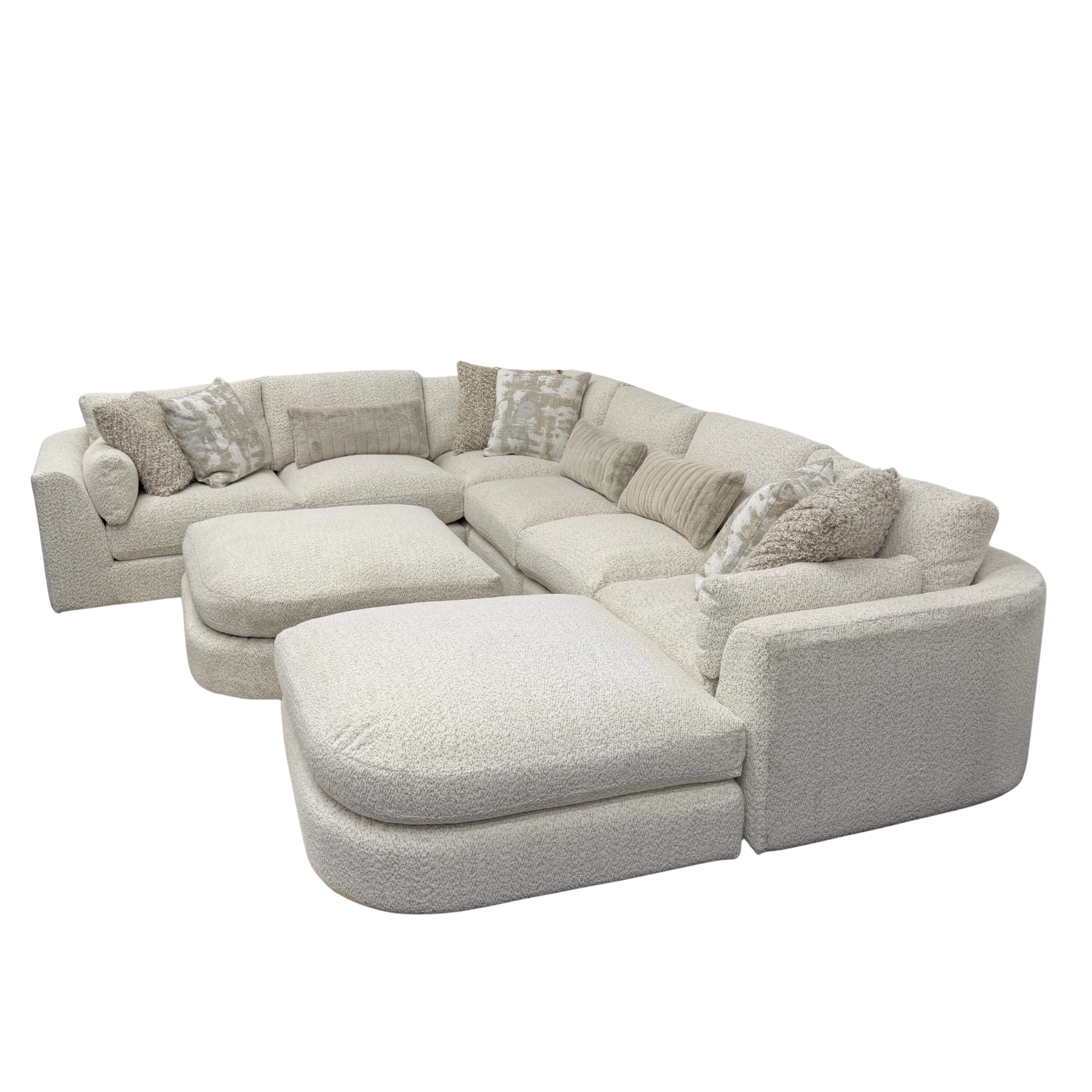Juniper 6-Piece U-Shape Sectional with 2 Ottomans