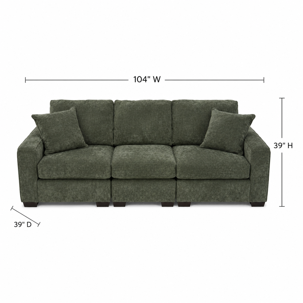 Alton 3 Pc Sofa in Olive Green