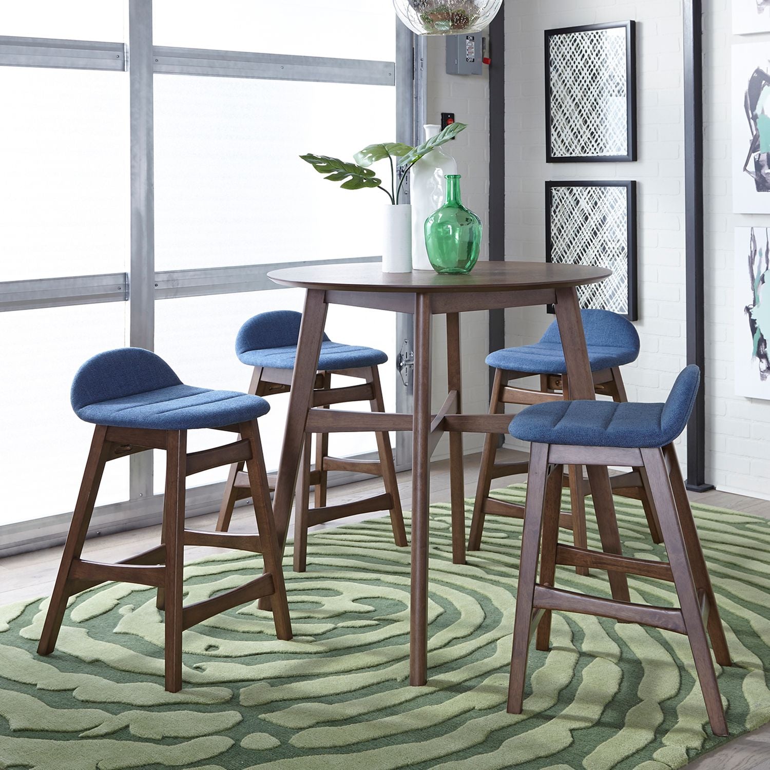 24 Inch Counter Chair - Blue (RTA)