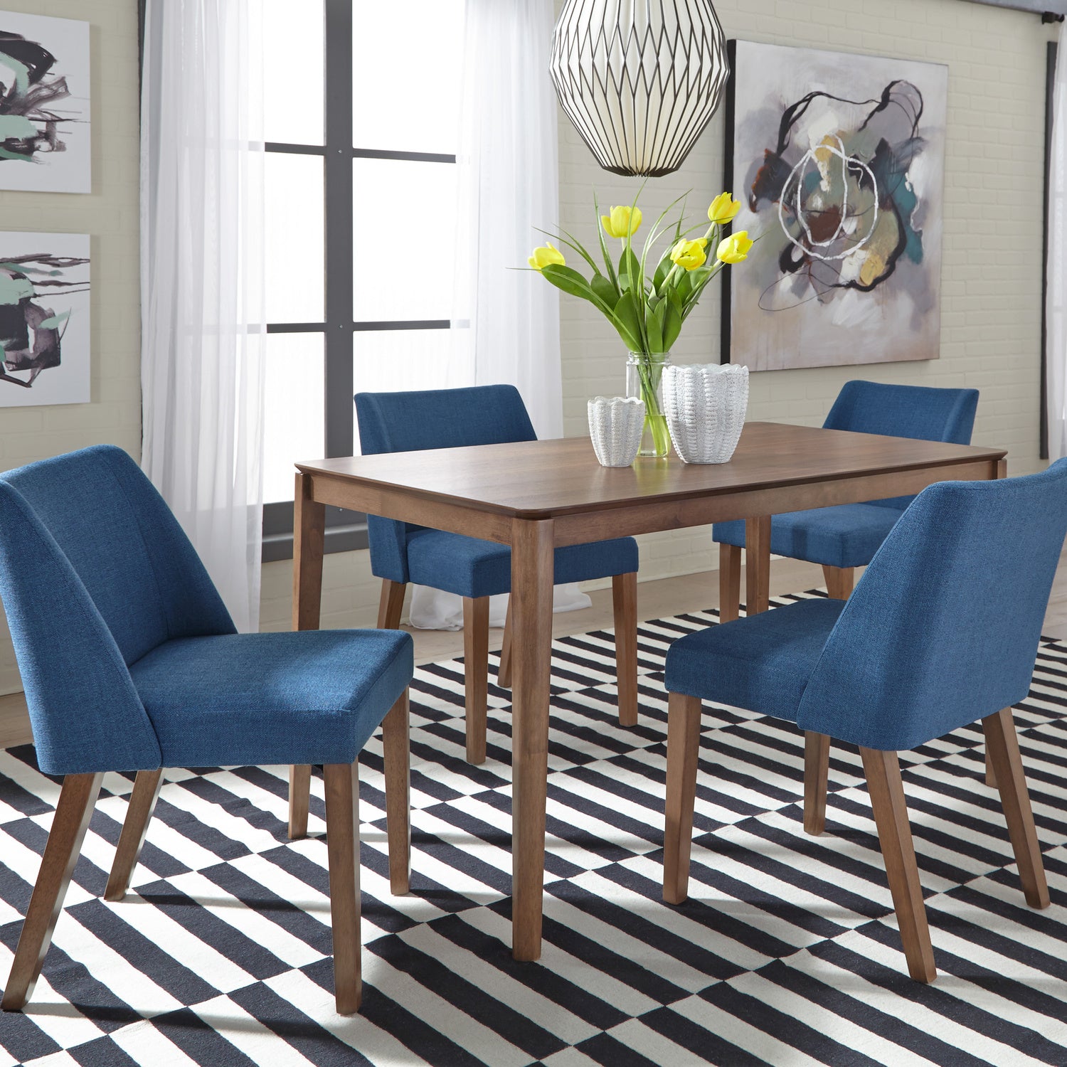 Space Savers 5-Piece Rectangular Dining Table Set