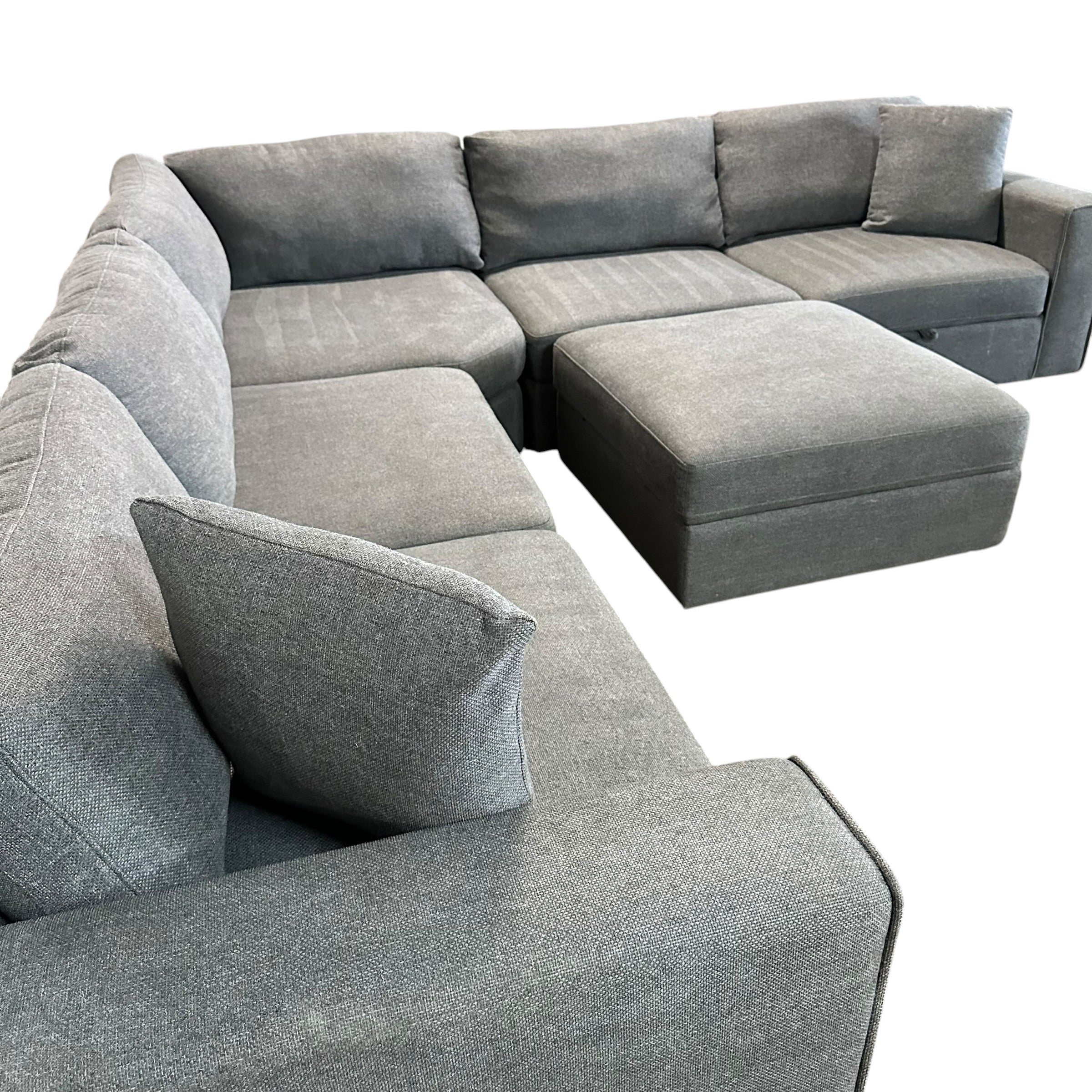 Corner Sectional with Storage in Navy Blue