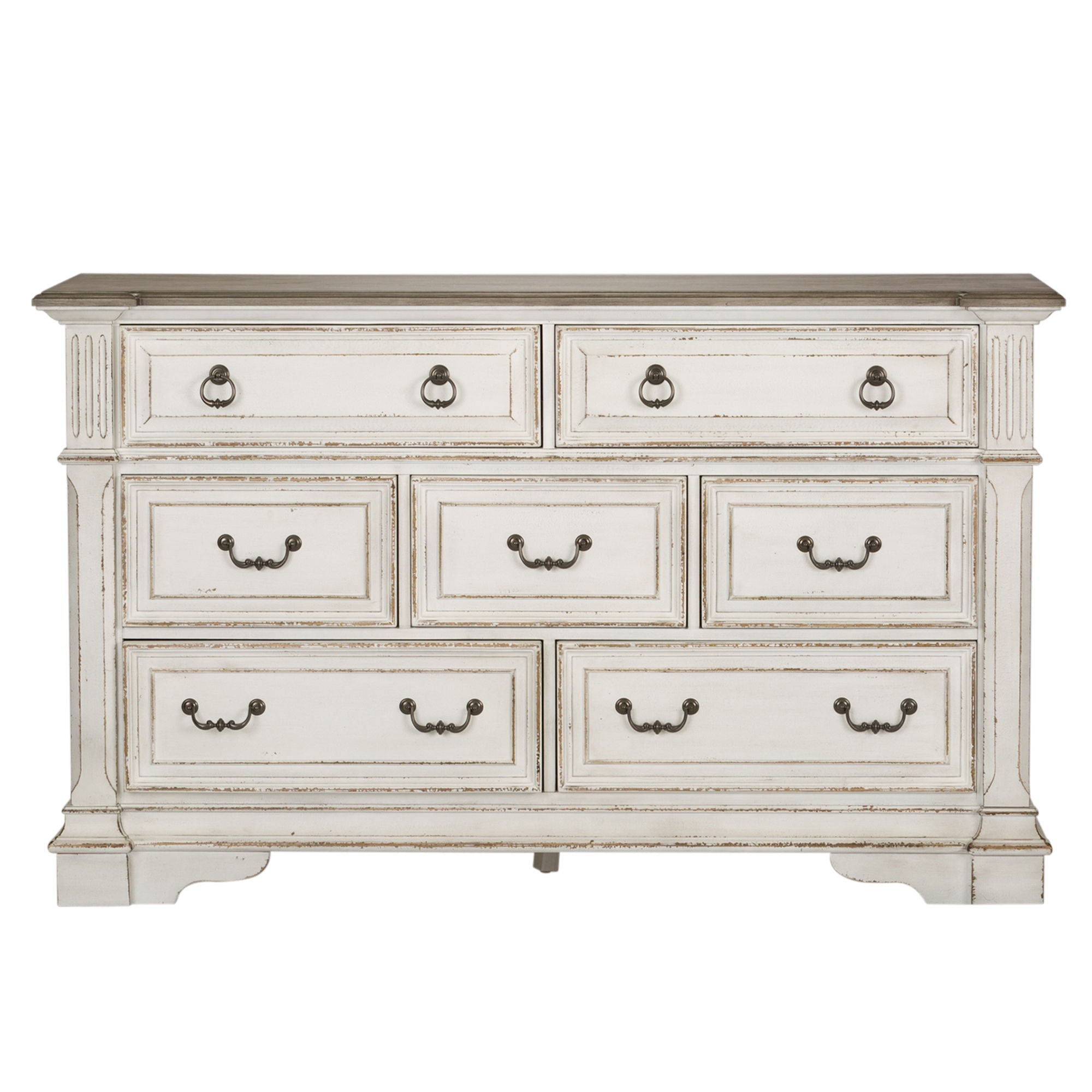Abbey Park - 7 Drawer Dresser - Antique White