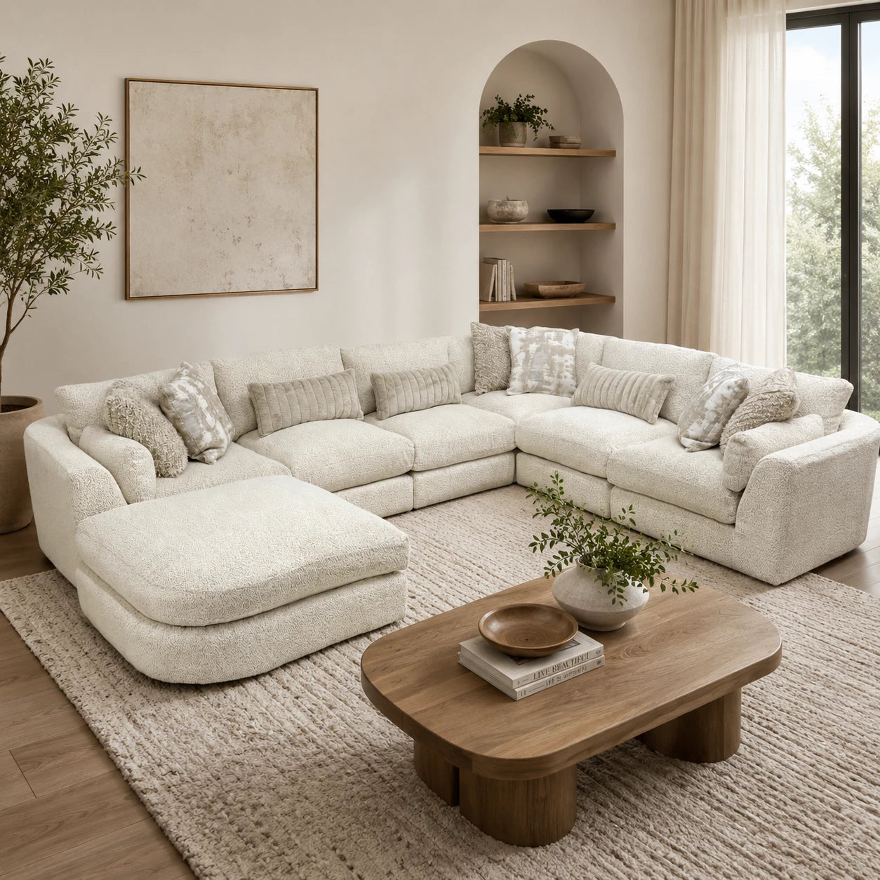 Juniper 6-Piece U-Shape Sectional with Ottoman