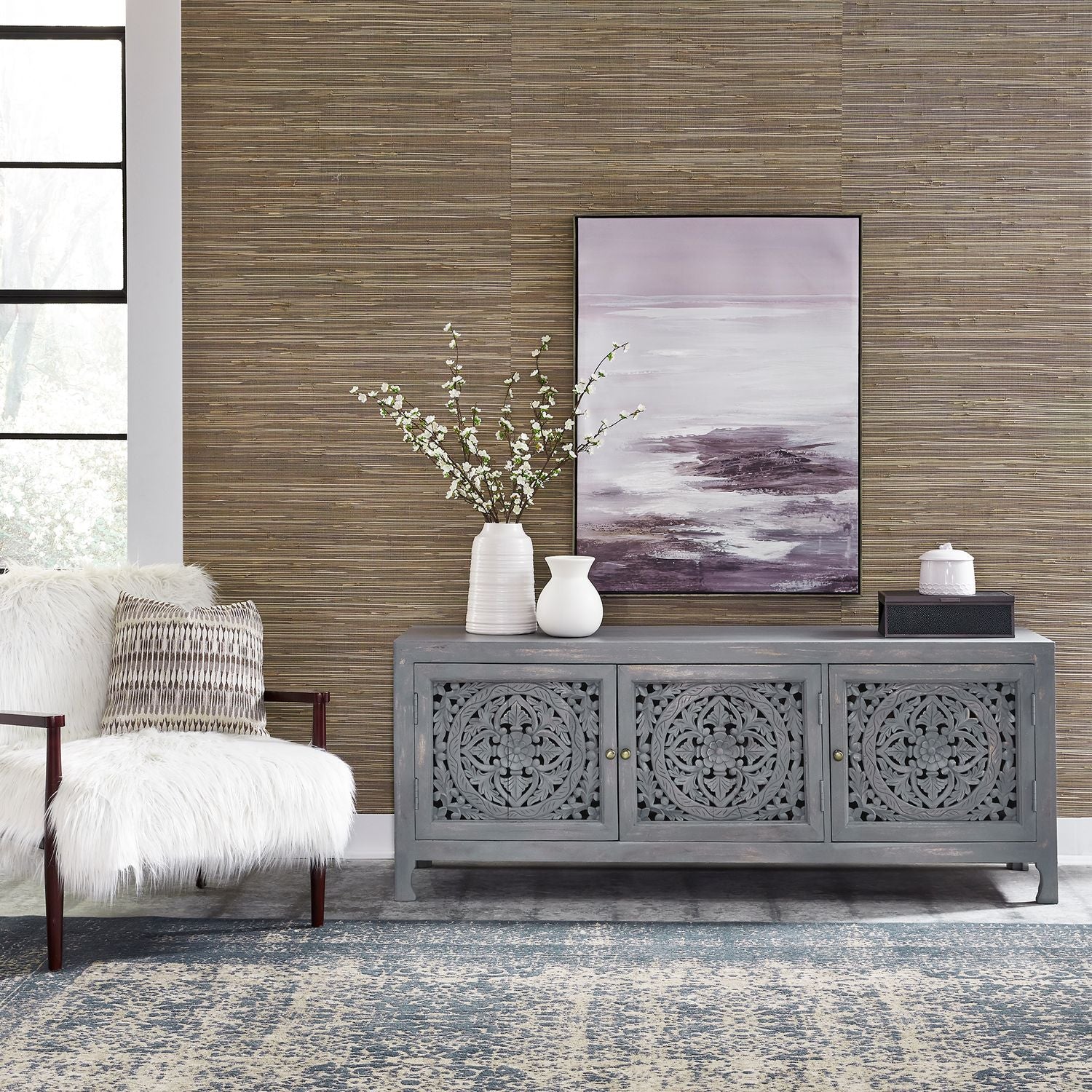 65 Inch 3 Door Accent TV Stand