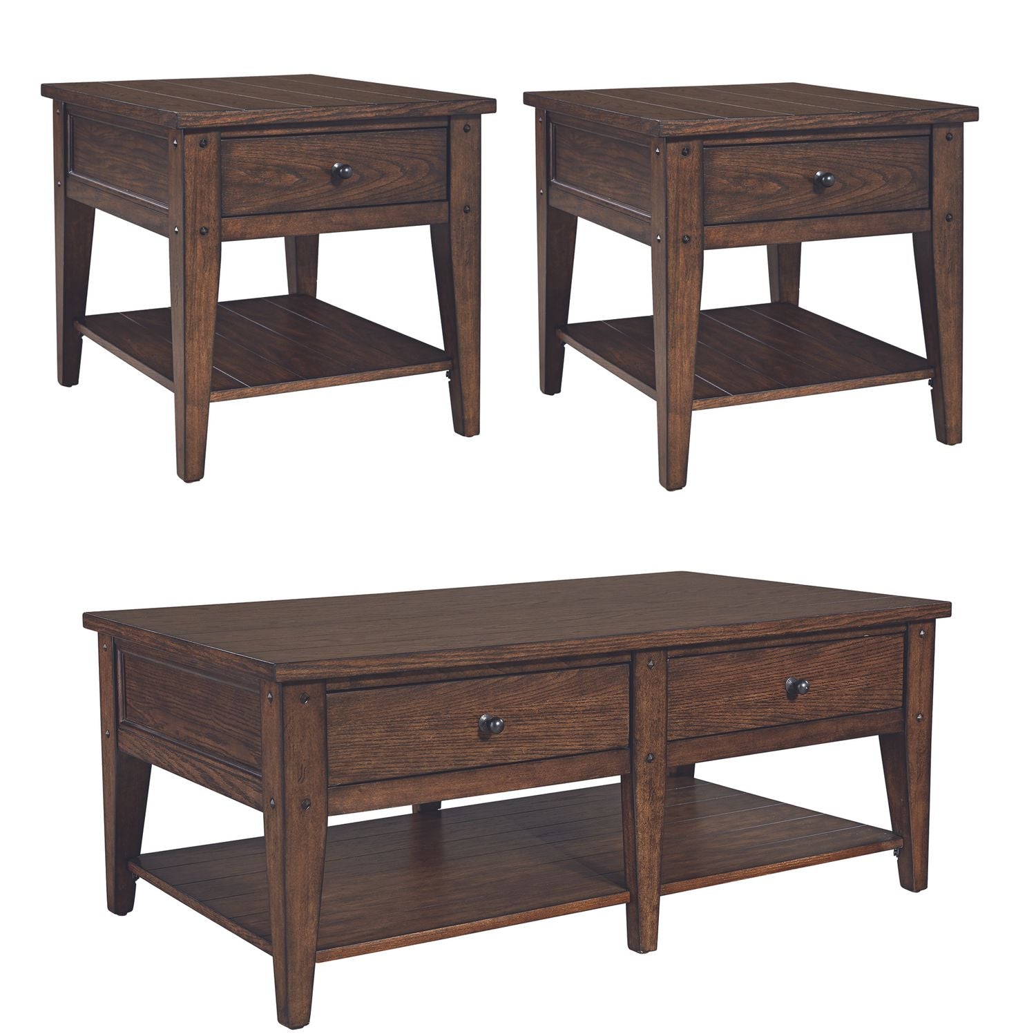 3 Piece Set (1-Cocktail 2-End Tables)
