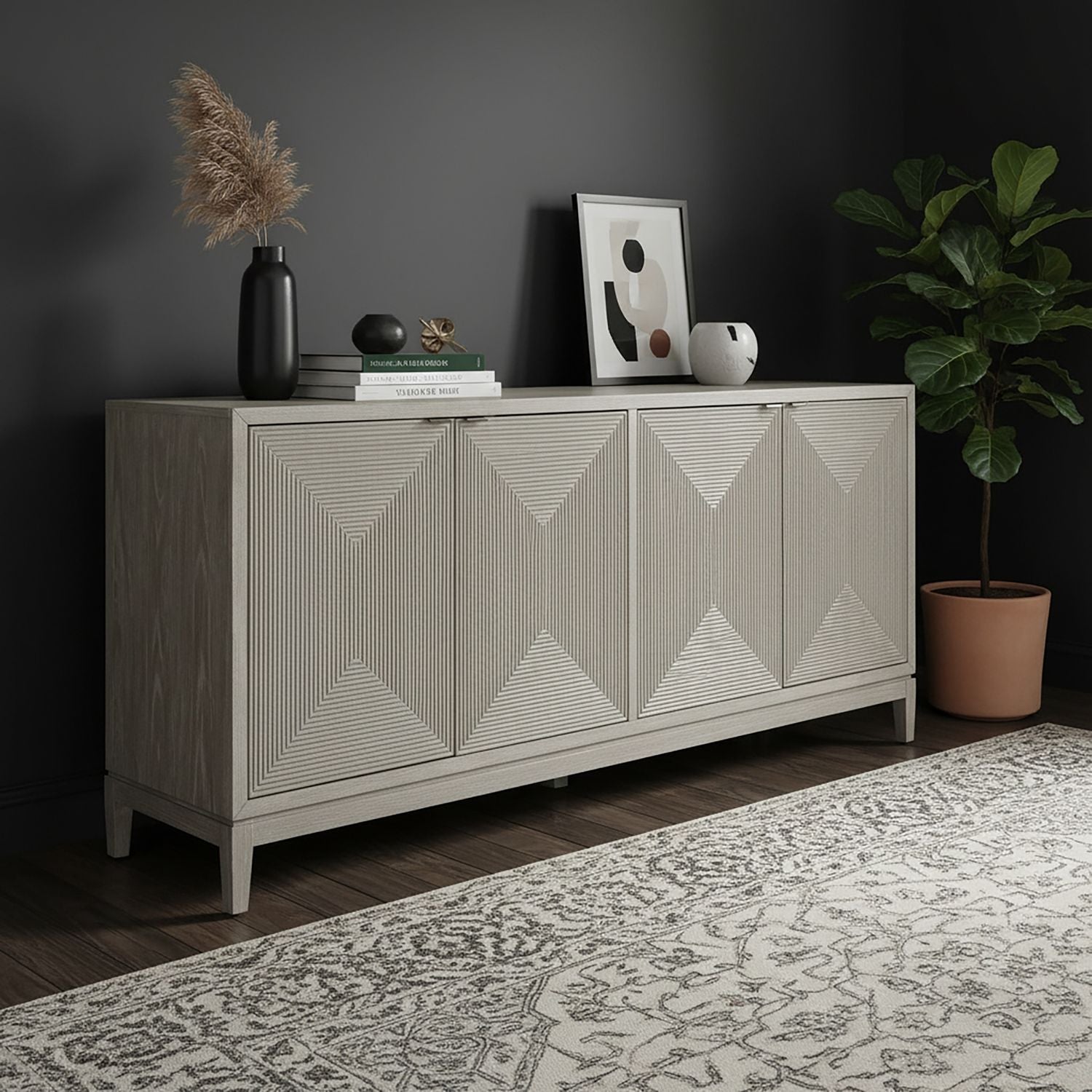 4 Door Accent Cabinet