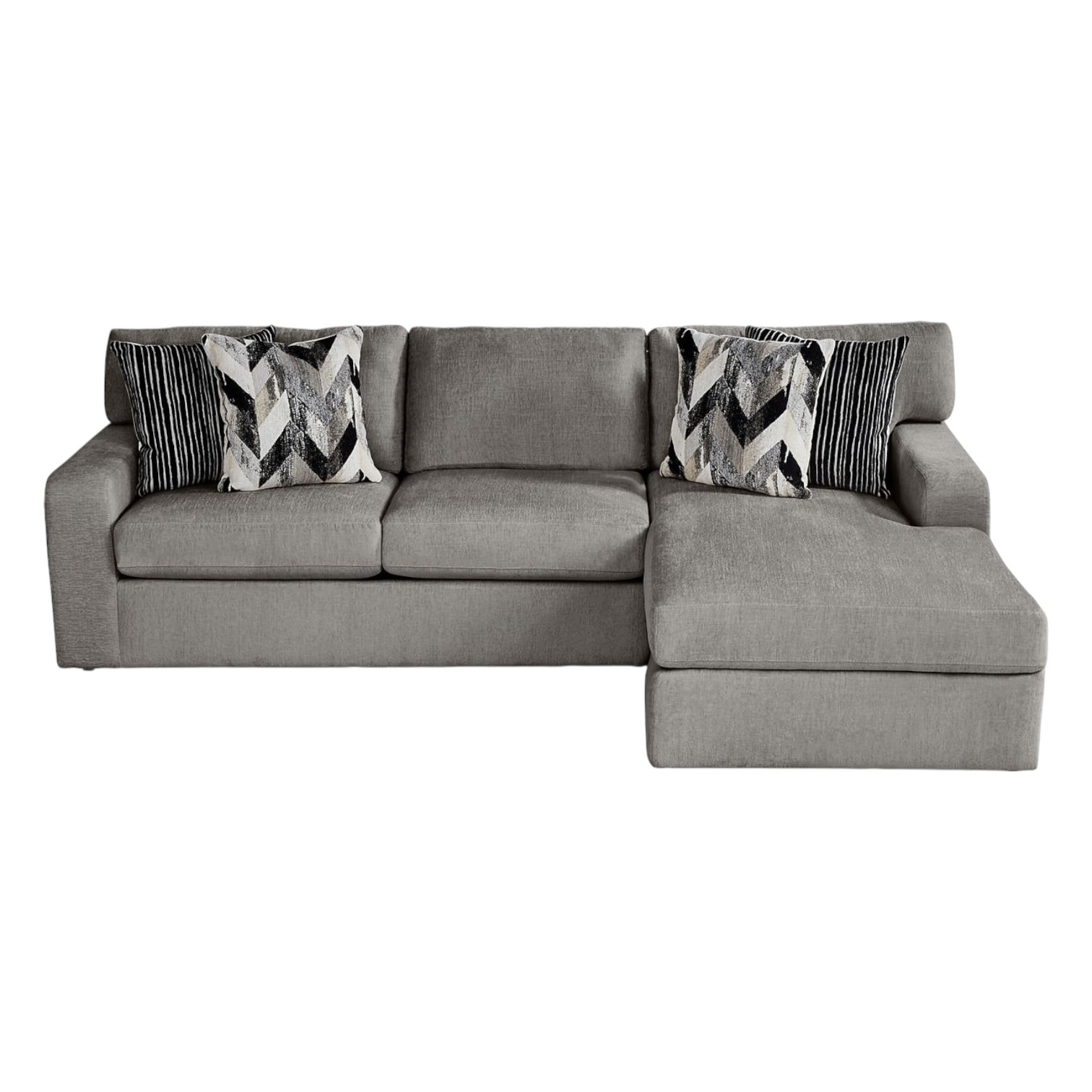 Ellington Sectional with Right Facing Chaise in Gray