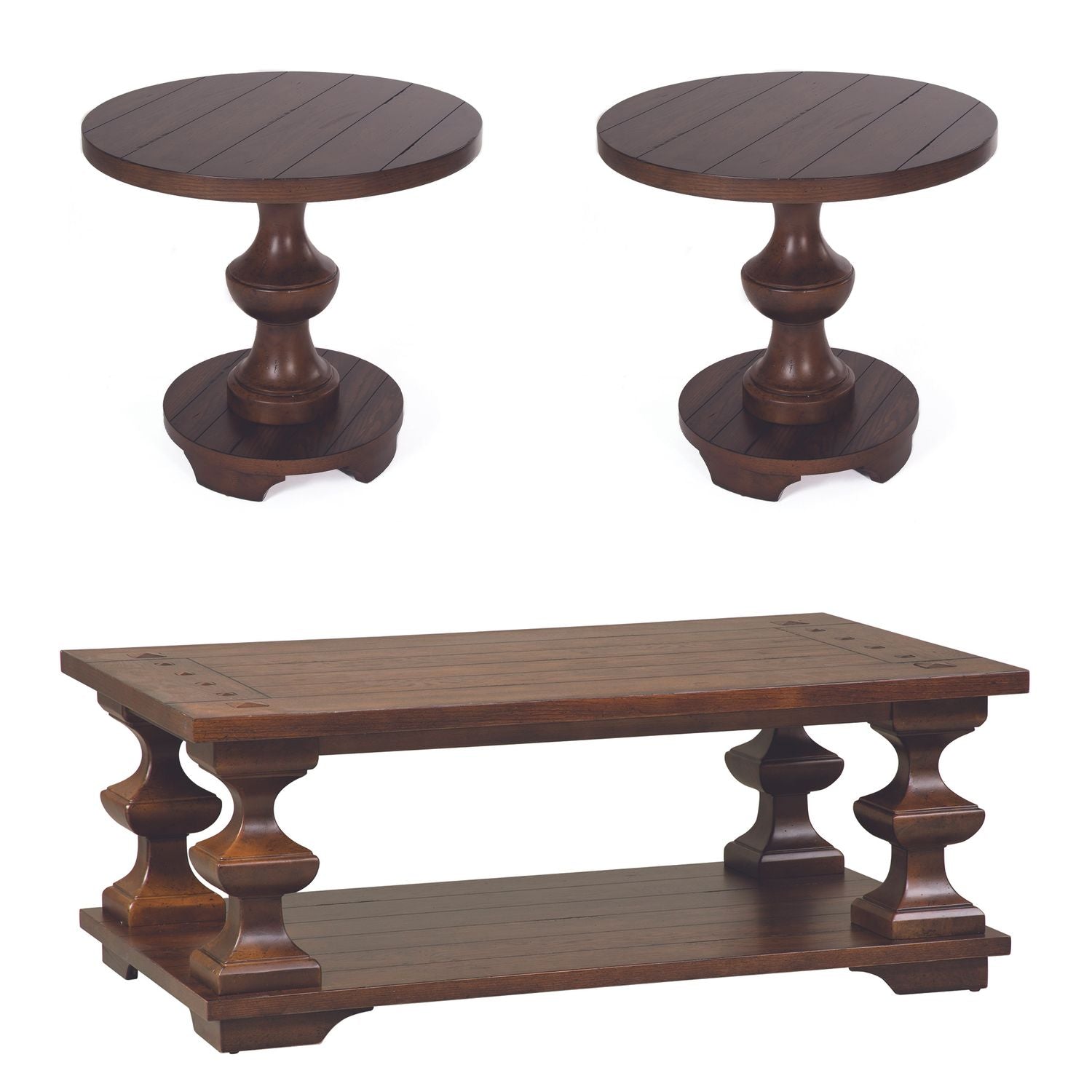 3 Piece Set (1-Cocktail 2-End Tables)