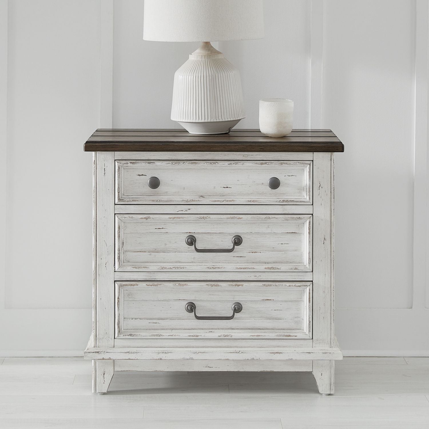3 Drawer Nightstand w/ Charging Station