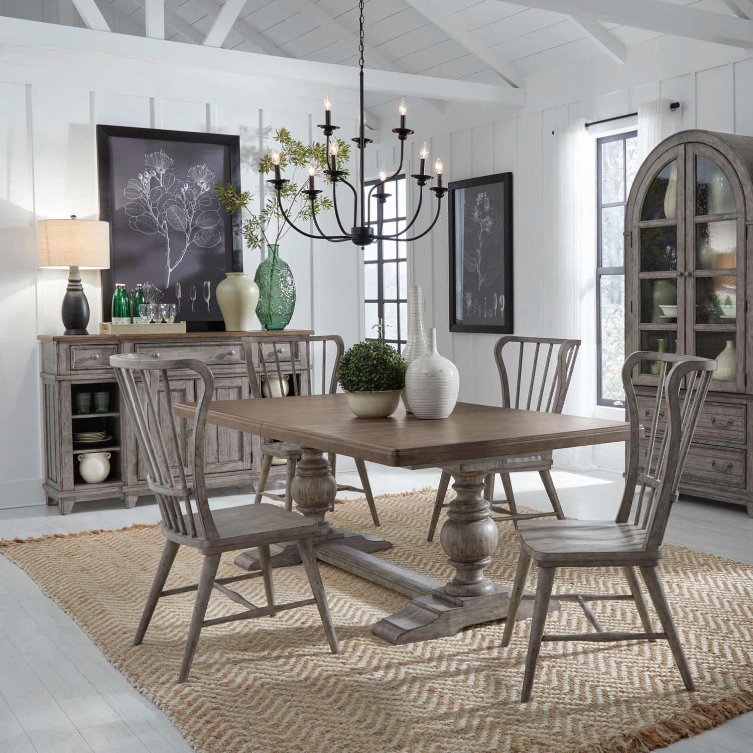 5 Piece Trestle Table Set