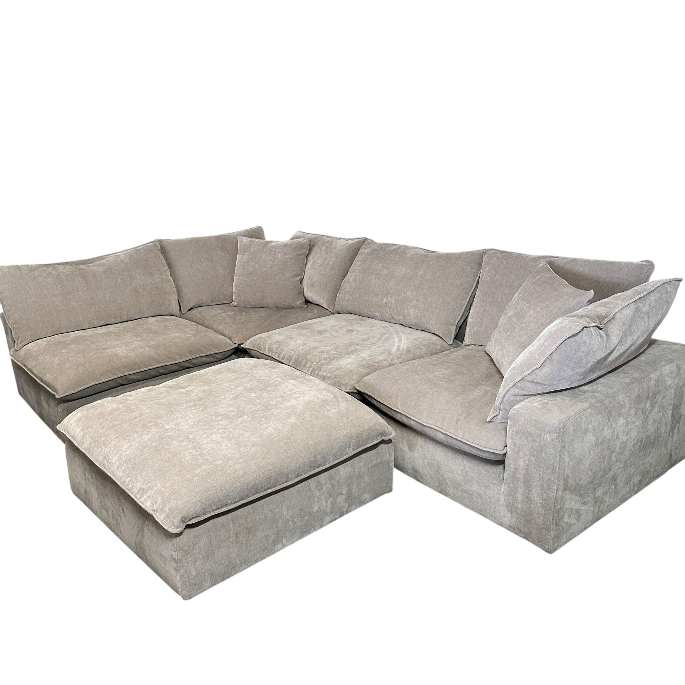 5 Pc Modular Cloud Sectional in Gray