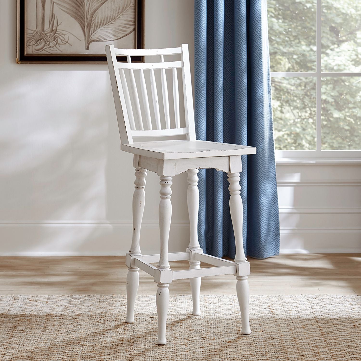 Spindle Back Swivel Bar Stool