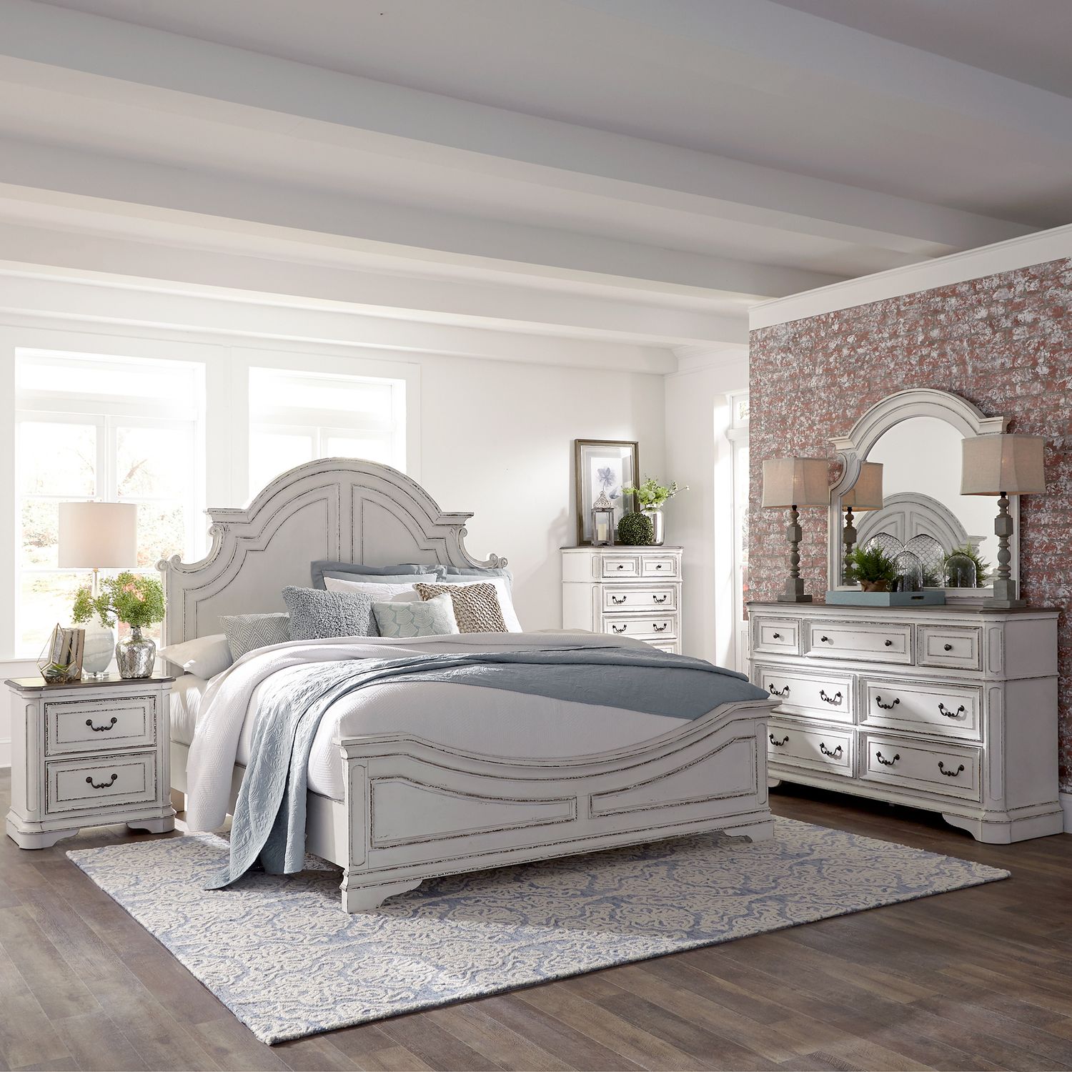 Queen Panel Bed, Dresser & Mirror, Chest, Night Stand