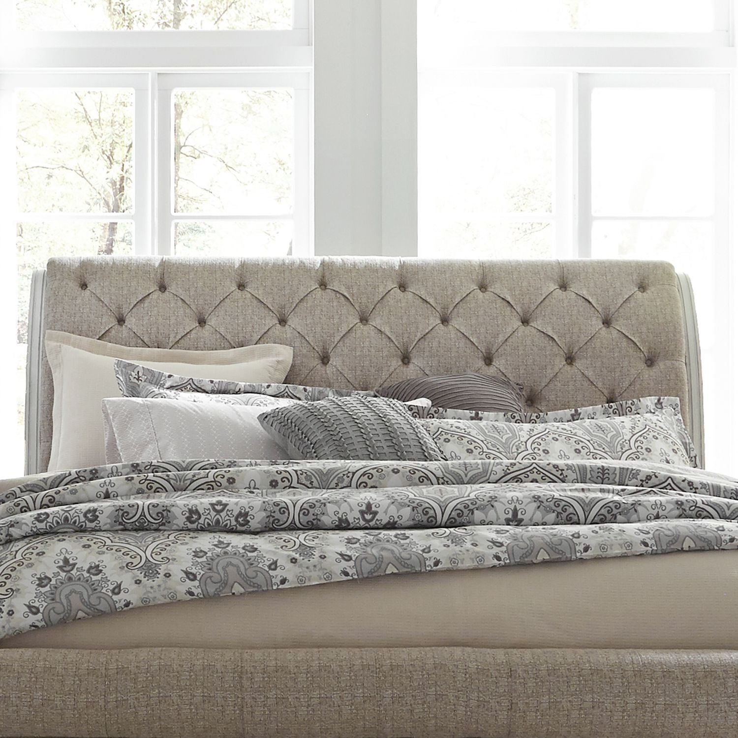 King Uph Sleigh Headboard