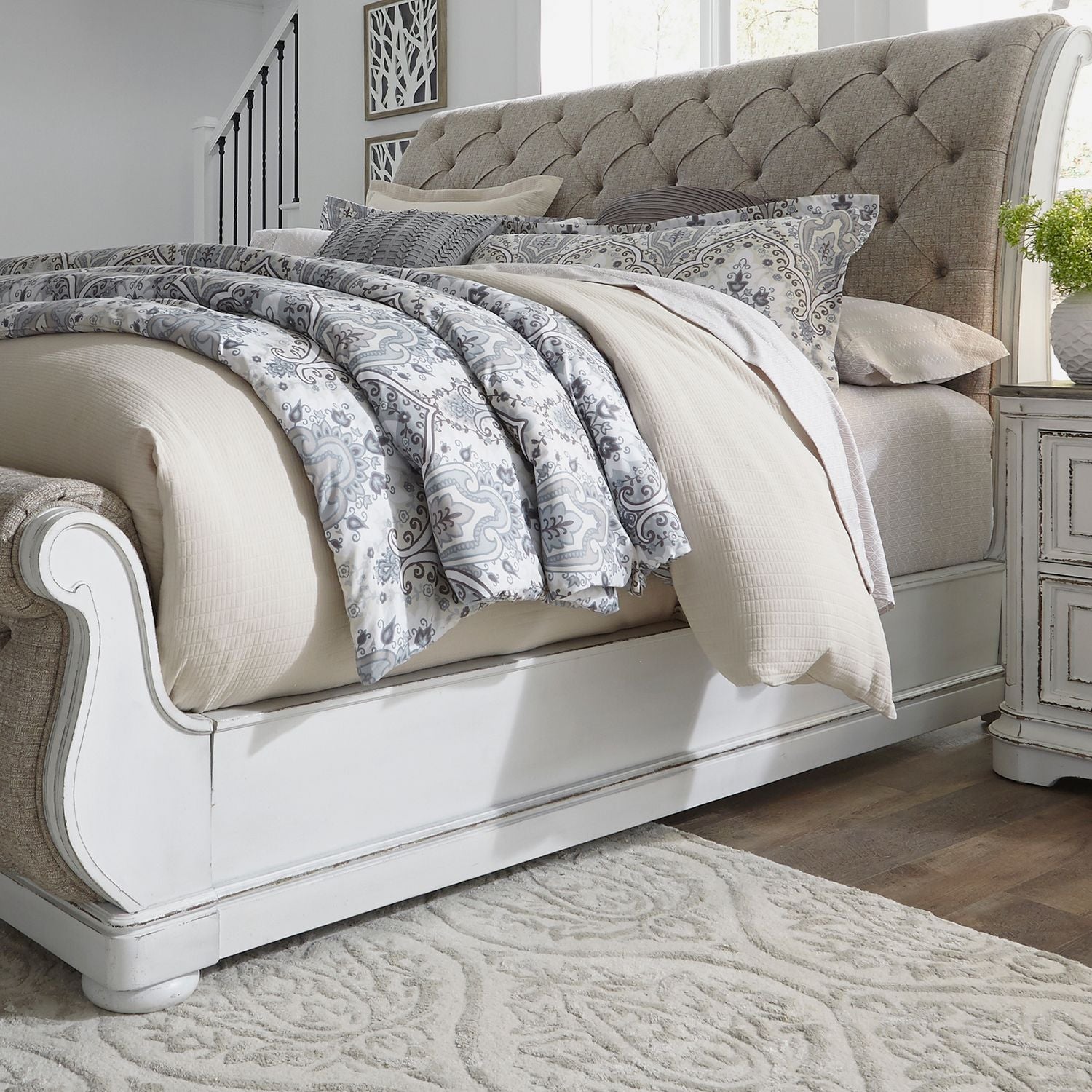 California King Uph Sleigh Bed Rails