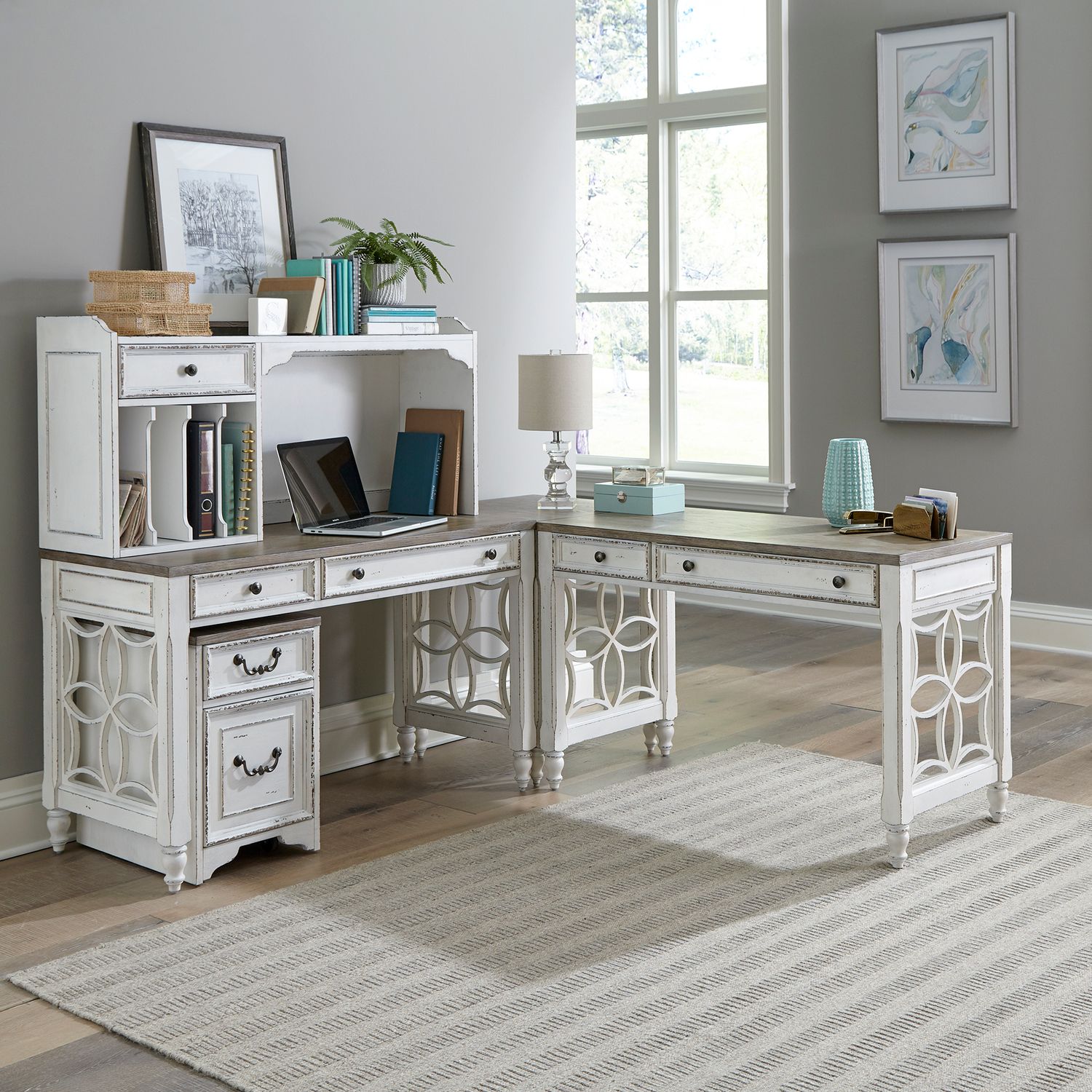 L Shaped Desk Set
