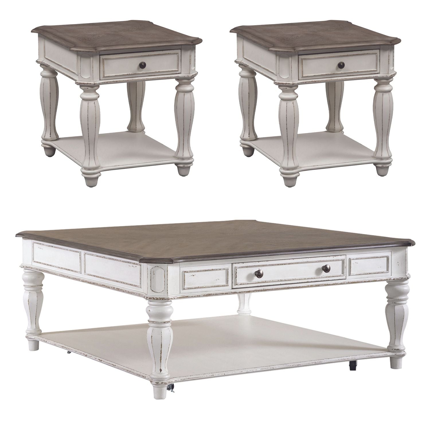3 Piece Set (1-Cocktail 2-End Tables)