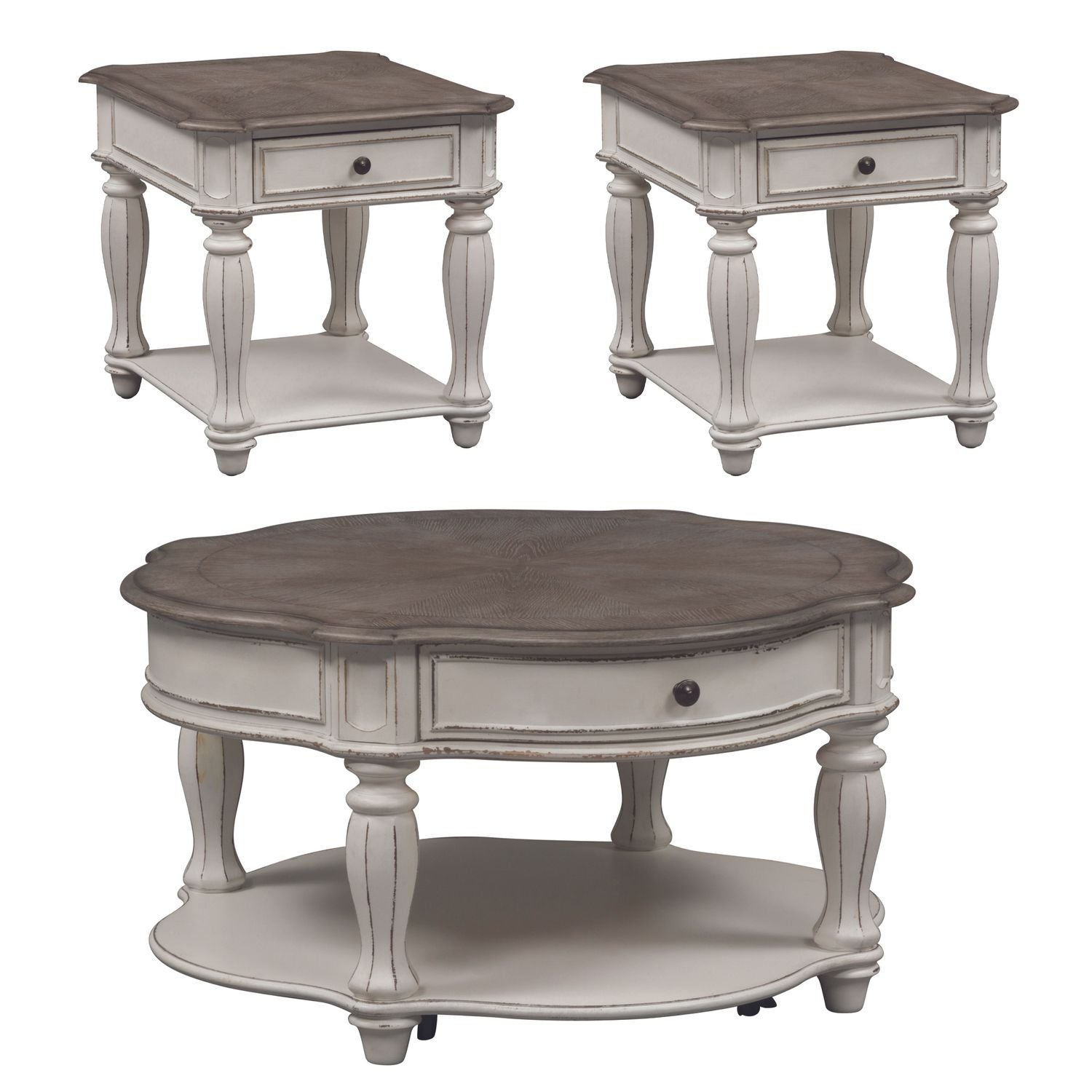3 Piece Set (1-Cocktail 2-End Tables)