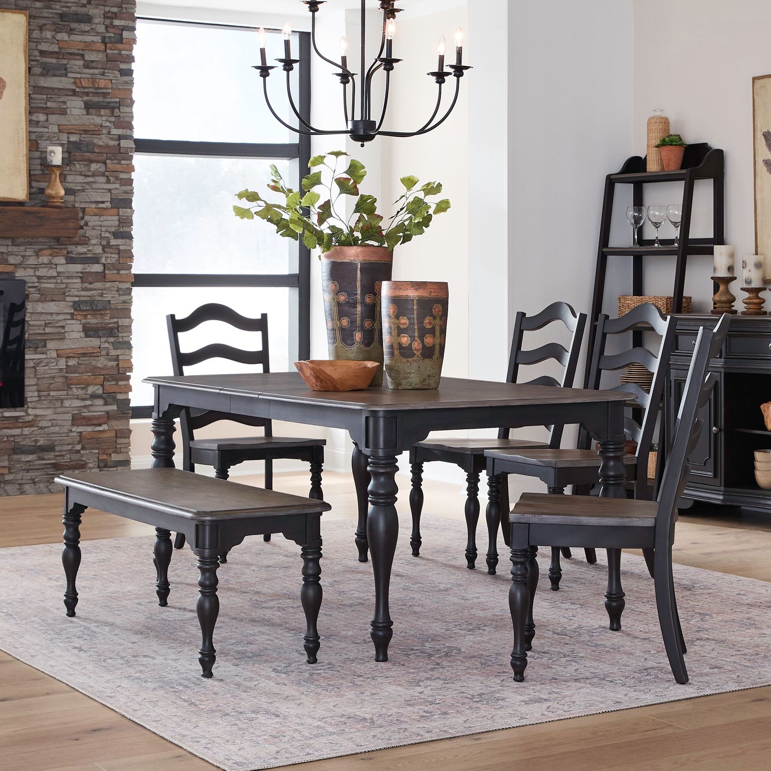 6 Piece Leg Table Set