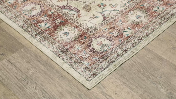 Oriental Weavers Sumter SUM03 Ivory/Rust Area Rug