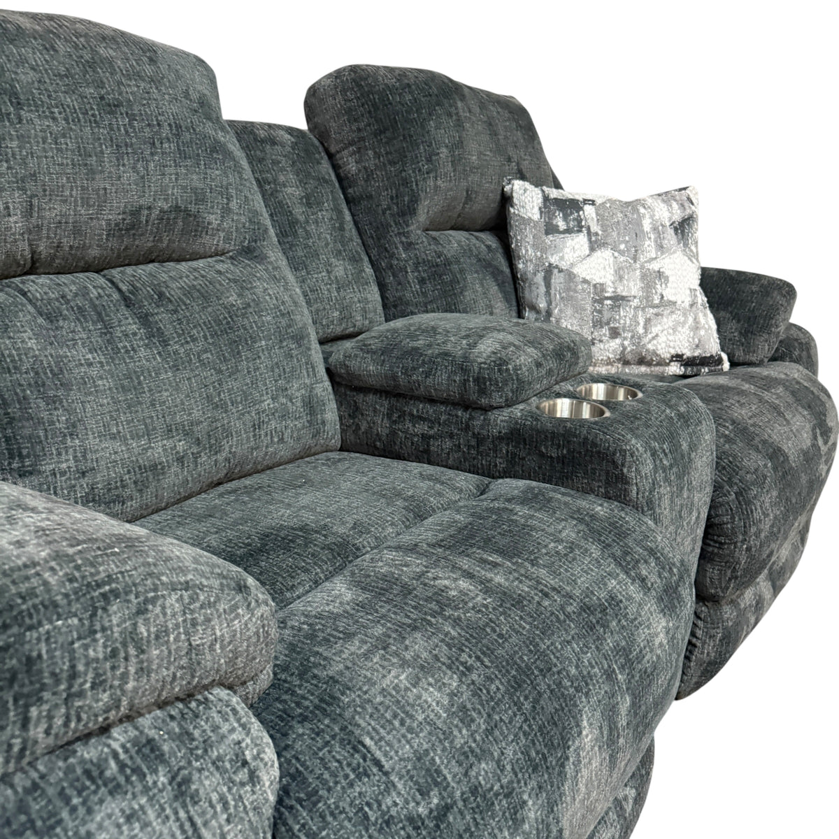 Charcoal Gray Electric Recliner Loveseat