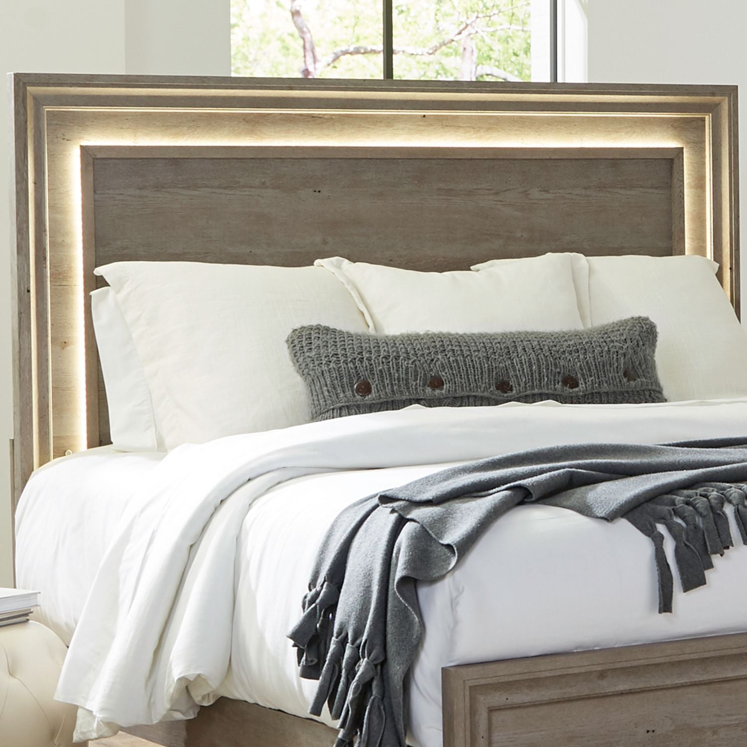 Queen Panel Headboard w/ Lights