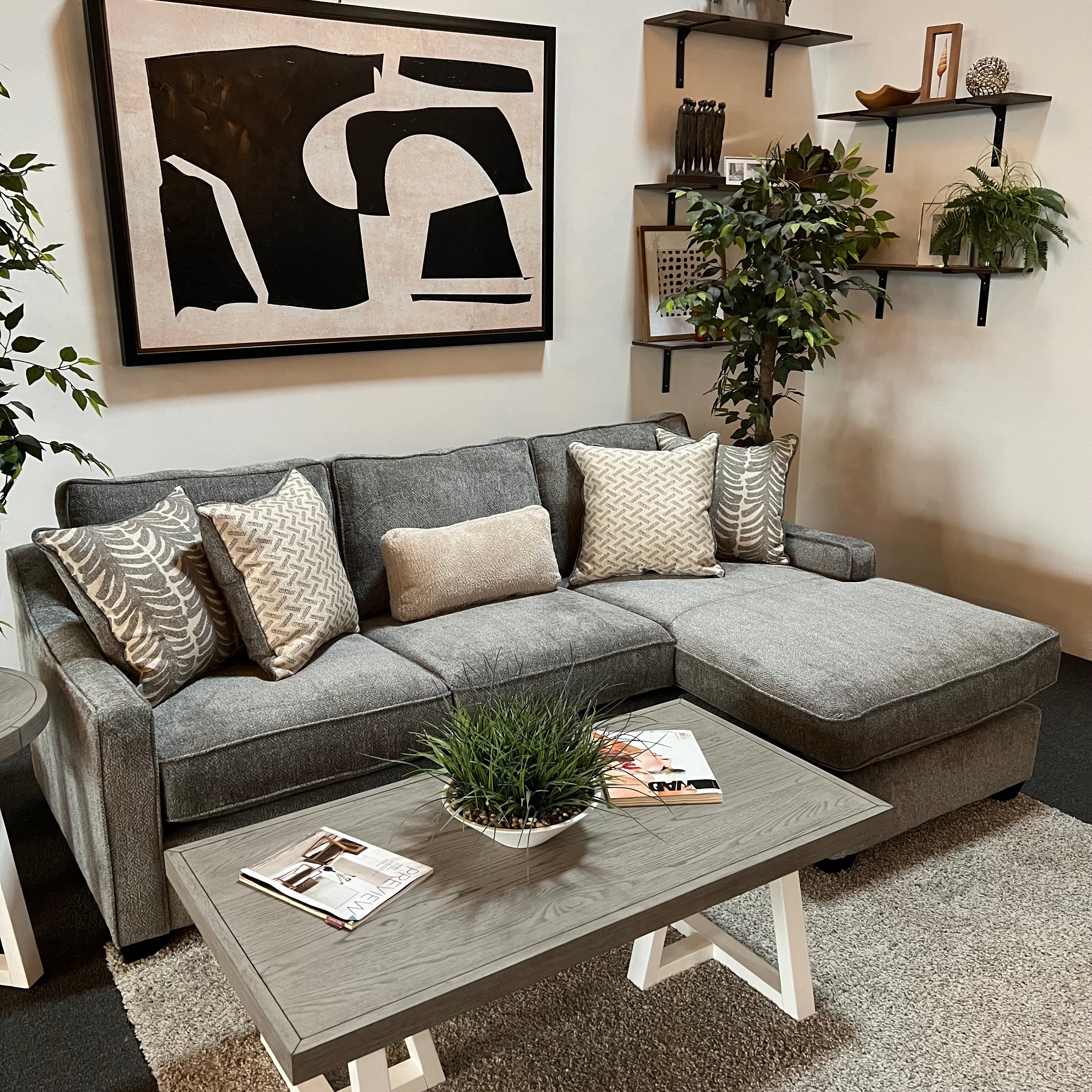 Slate Sectional Sofa with Reversible Chaise