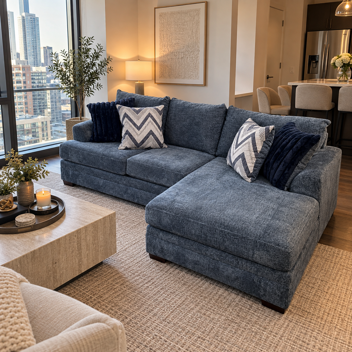 Bellamy Sectional in Blue